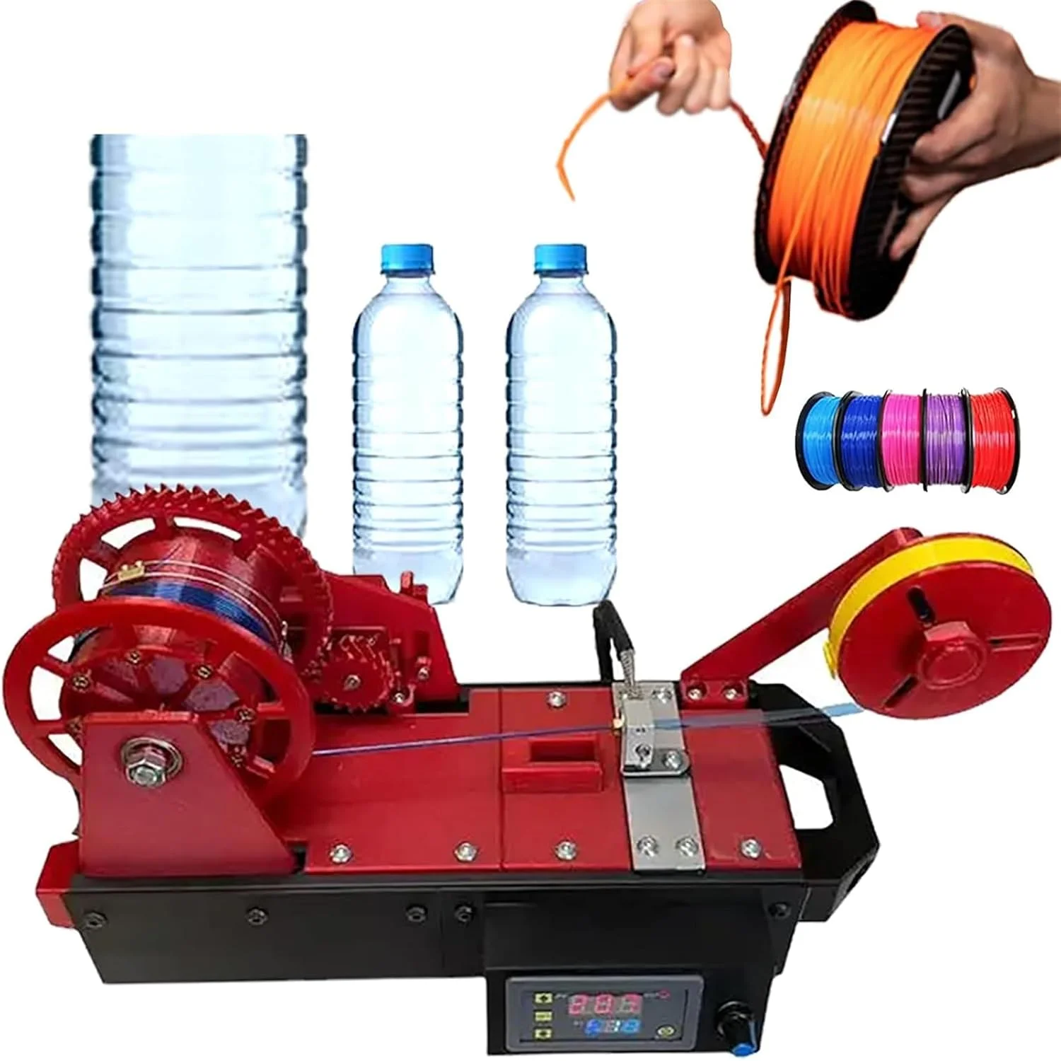 اکسترودرهای پرینتر سه بعدی، دستگاه ساخت فیلامنت رومیزی، دستگاه ساخت فیلامنت بازیافتی PET سه بعدی با نمایشگر دیجیتال، اکسترودر فیلامنت بطری های پلاستیکی، برای خانه، سازنده DIY