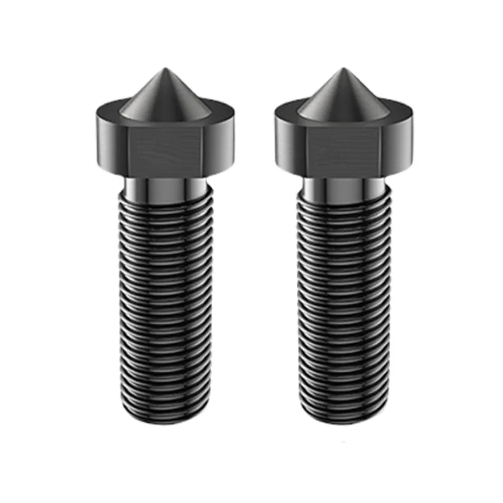 نازل اکسترودر پرینتر سه بعدی، نازل های ولکانو با جریان بالا رزوه M6، قطر 1.75 میلی متر/0.2 میلی متر برای Elegoo Neptune 4/Pro/4 Max (فولاد سخت کاری شده)