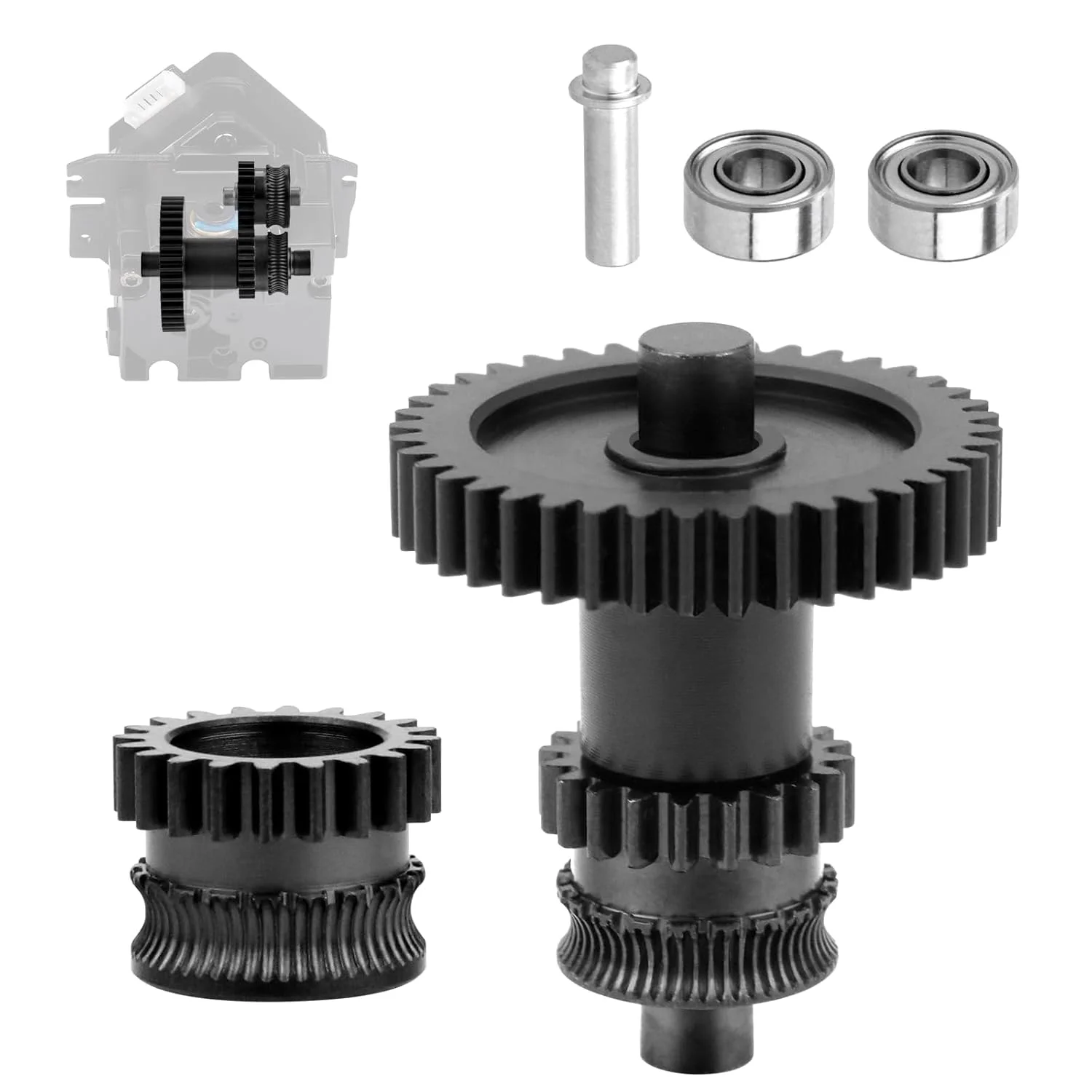 کیت چرخ دنده اکسترودر پرینتر سه بعدی برای Kobra 2، اکسترودر درایو مستقیم دو دنده، کیت چرخ دنده با پوشش نانو مشکی Kobra 3