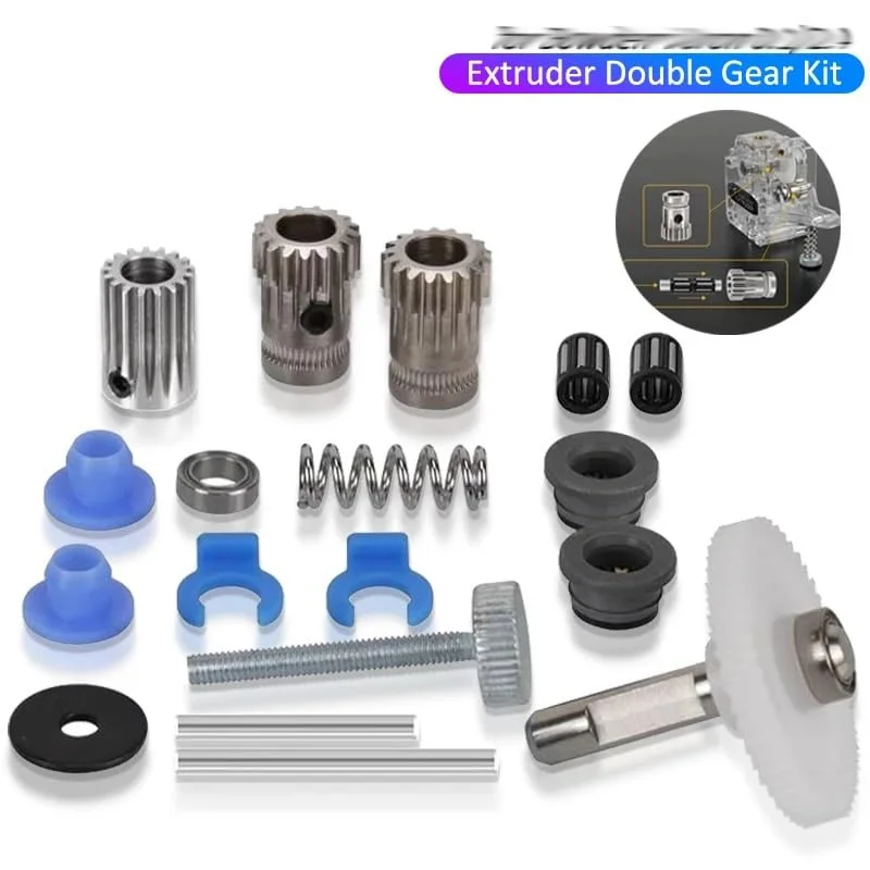 قطعات پرینتر سه بعدی اکسترودر کیت دنده دوبل، قطعات مینی اکسترودر مکانیزم کاهنده سرعت (کیت شرپا مینی 1)
