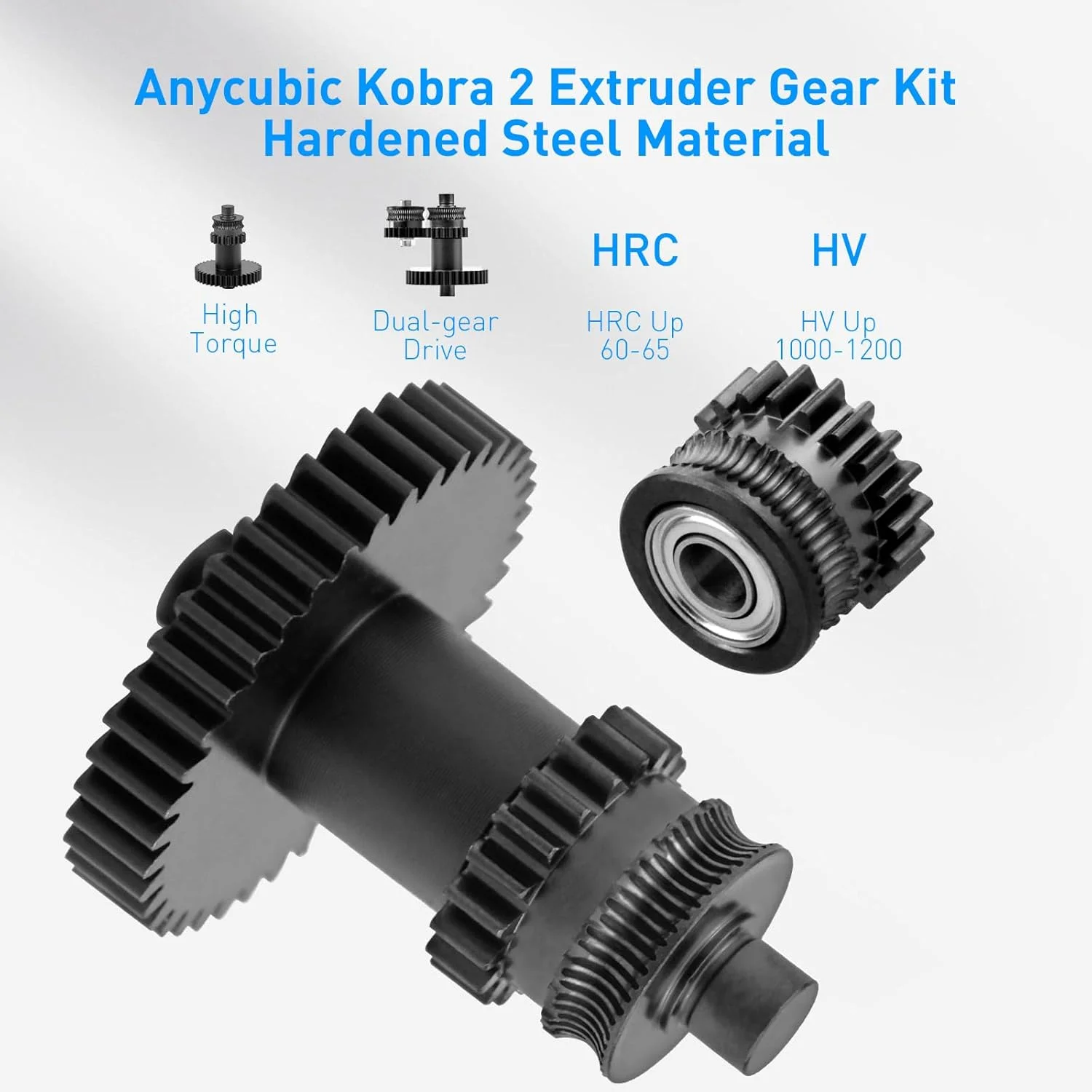 کیت چرخ دنده اکسترودر پرینتر سه بعدی برای Kobra 2، اکسترودر درایو مستقیم دو دنده، کیت چرخ دنده با پوشش نانو مشکی Kobra 3