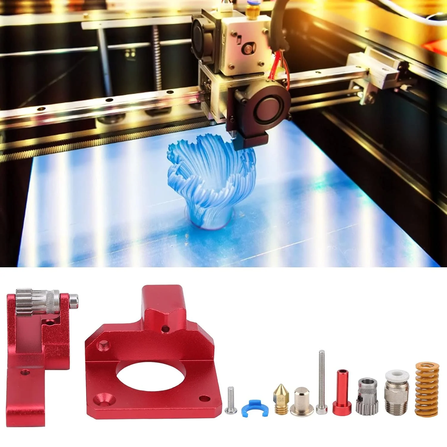 فیدر اکسترودر دنده ای پرینتر سه بعدی برای لوازم جانبی پرینتر قرمز Ender‑3 CR-10S PRO