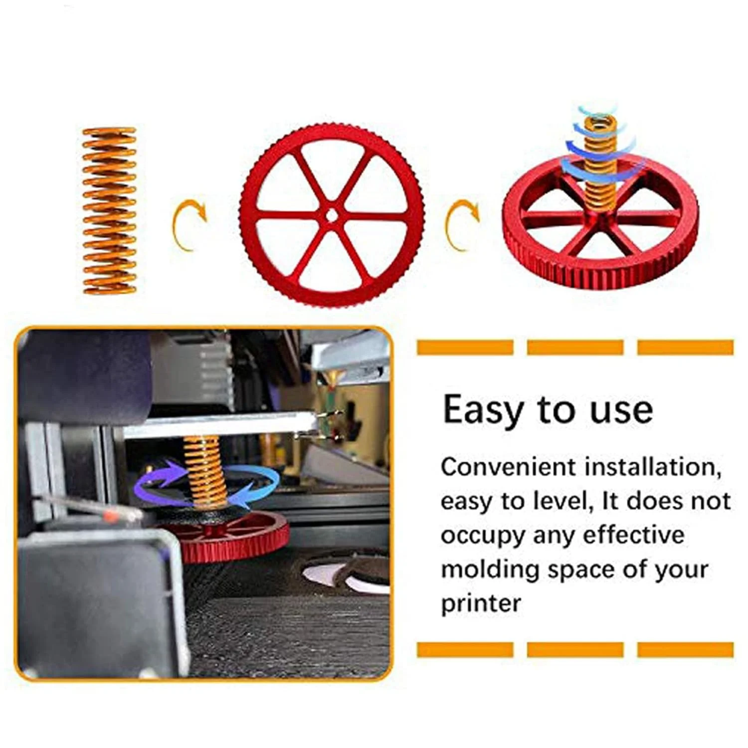 کیت اکسترودر پرینتر سه بعدی آلیاژ آلومینیوم برنجی با فنرهای زرد ارتقا یافته برای سری Ender 3 Pro CR10