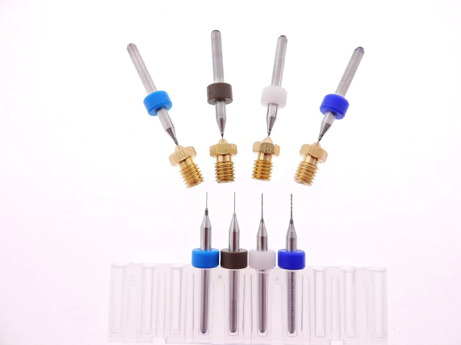 کیت پرینتر سه بعدی J-Head شامل نازل های اکسترودر مسدود شده E3D (2 عدد) .2mm .3mm .4mm .5mm به همراه نازل های .2 .3 .4 .5mm E3D V5 & V6 مناسب فیلامنت 1.75mm ABS PLA