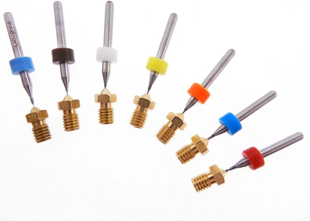 کیت نازل اکسترودر پرینتر سه بعدی J-Head V6 و V5 (هر کدام 2 عدد) .2mm .3mm .4mm (هر کدام 1 عدد) .5mm .6mm .8mm 1.0mm به همراه نازل های .2 .3 .4 .5 .6 .8 1.0mm E-3D، مناسب برای فیلامنت 1.75mm ABS PLA