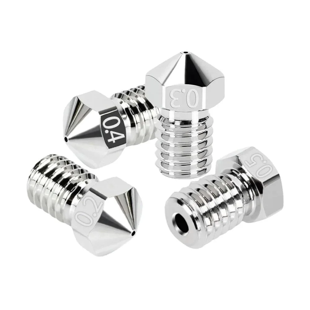 نازل مسی آبکاری شده E3D V6 برای فیلامنت 0.4-1.75 میلی‌متری، سازگار با هات‌اند V6، اکسترودر پرینتر سه بعدی تیتان پروسا I3 MK3 MK3S (3 عدد)