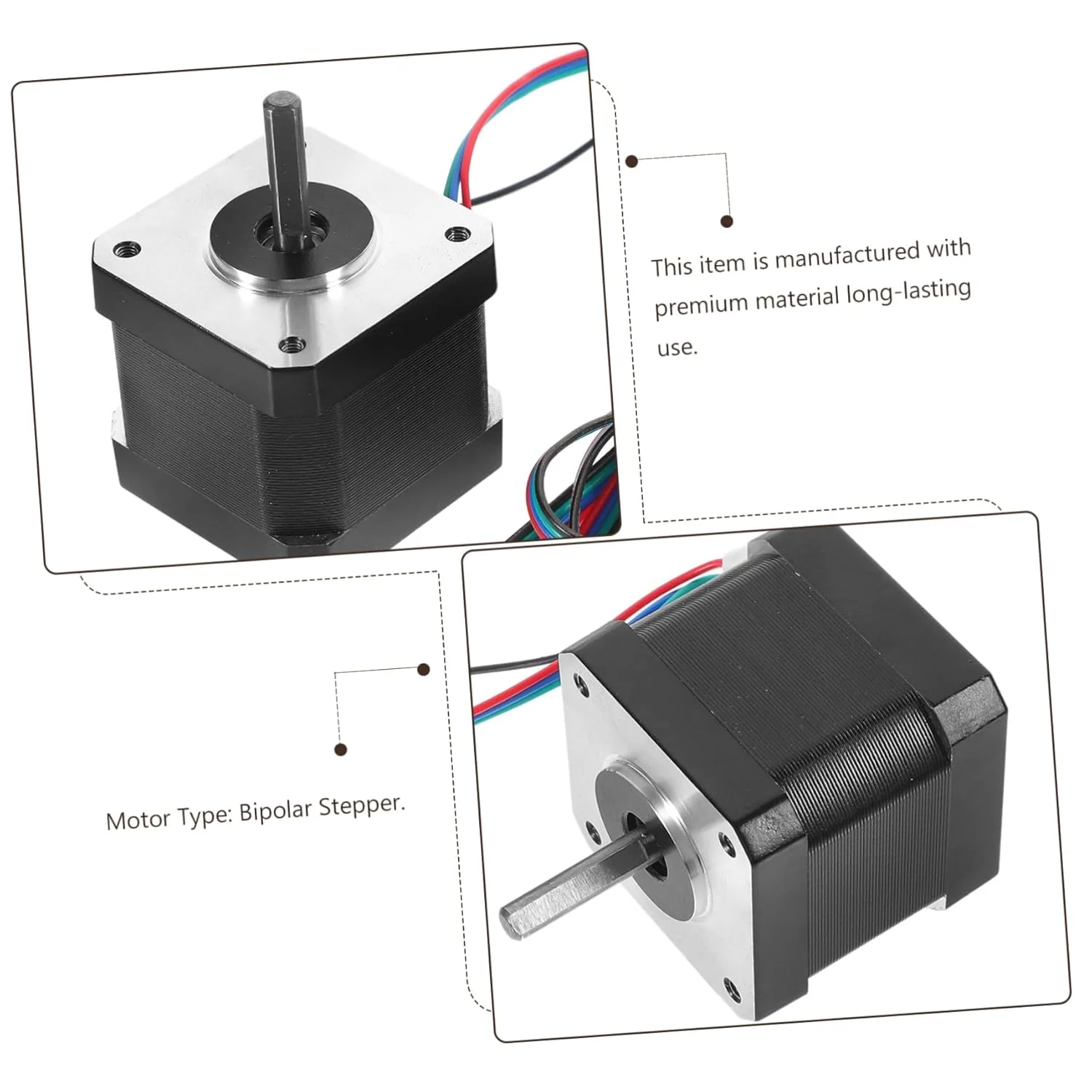 موتور پله‌ای دو قطبی گشتاور بالا 92 اونس PRETYZOOM، موتور اکسترودر برای چاپگر و دستگاه CNC مقاومت فازی