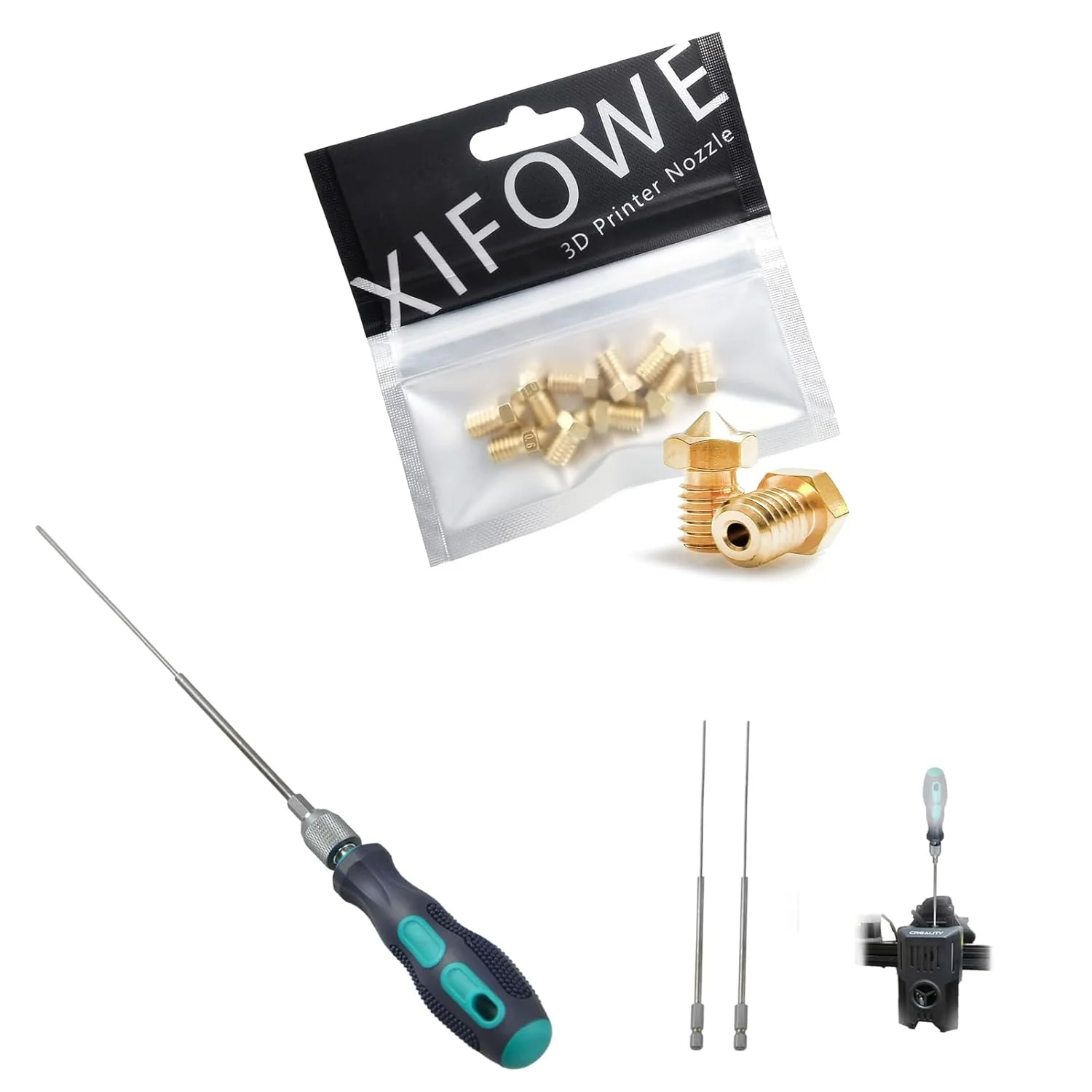 نازل های پرینتر سه بعدی 10 عددی، نازل های برنجی اکسترودر برای پرینتر سه بعدی V5-V6، سوزن سوراخ کننده گلوگاه بلند Φ1.7 میلی متر L200 میلی متر، ابزار چاپ سه بعدی برای هر نازل 1.75 میلی متری