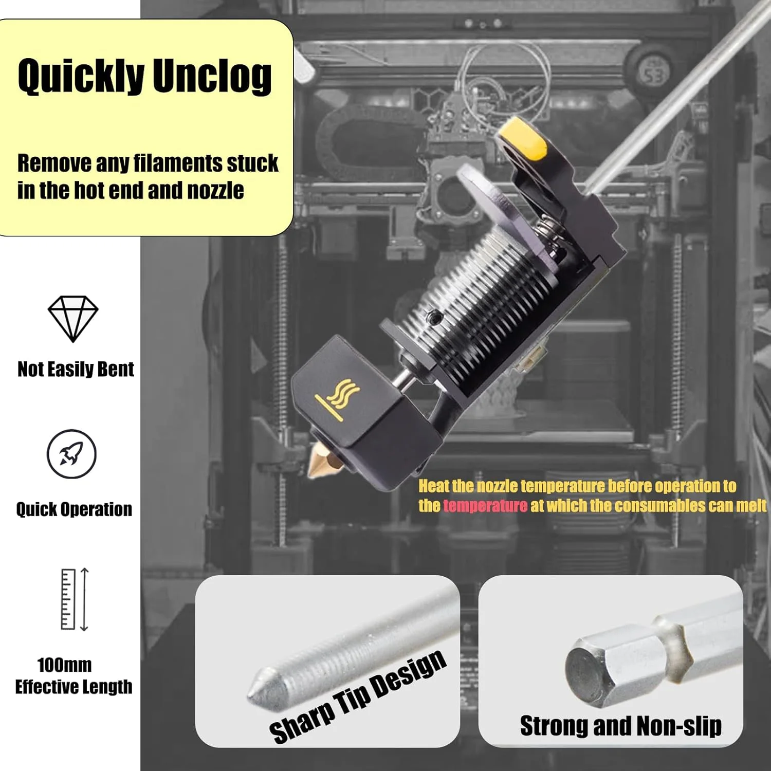 نازل های MK8، 25 عدد، نازل های برنجی اکسترودر پرینتر سه بعدی 0.4 میلی متری، سوزن سوراخ کننده گلوگاه بلند Φ1.7 میلی متری L200 میلی متری، ابزار چاپ سه بعدی برای هر نازل 1.75 میلی متری نازل های MK8، 25 عدد، نازل های برنجی اکسترودر پرینتر سه بعدی 0.4 میلی متری، سوزن سوراخ کننده گلوگاه بلند Φ1.7 میلی متری L200 میلی متری، ابزار چاپ سه بعدی برای هر نازل 1.75 میلی متری