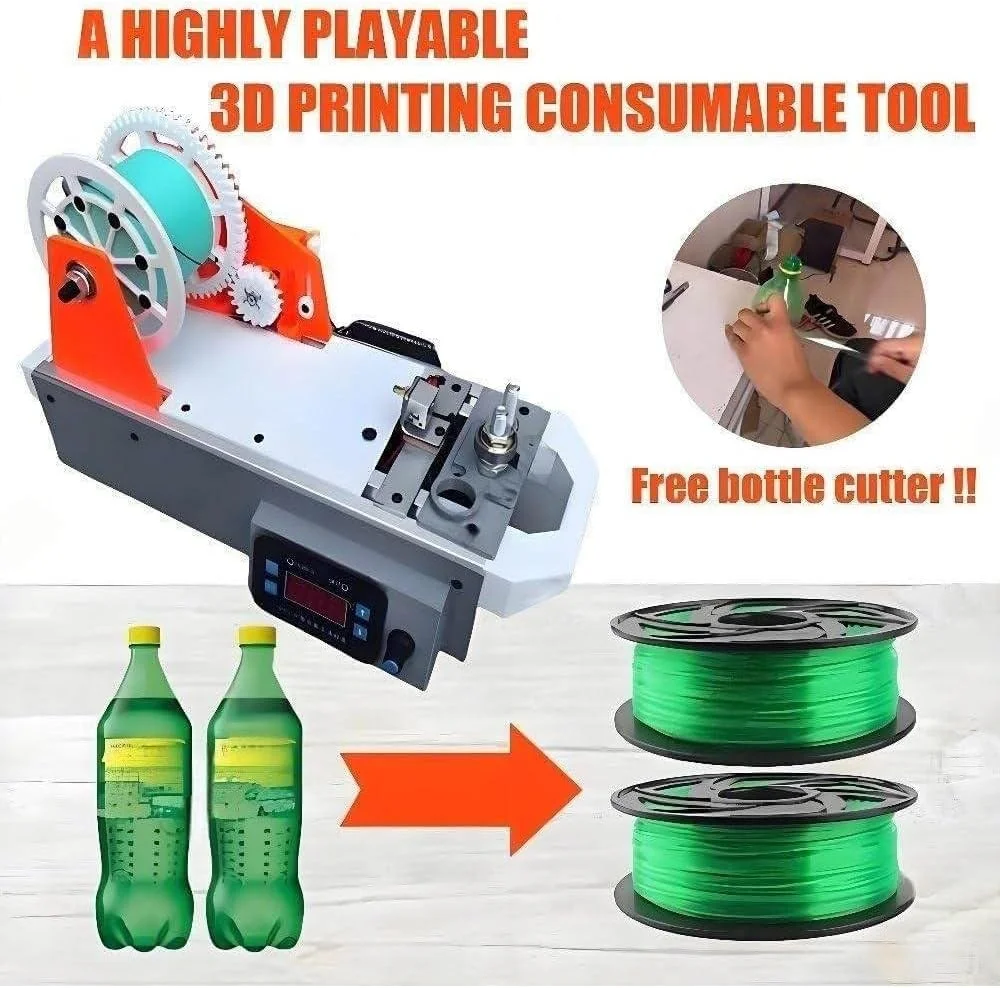 دستگاه تولید فیلامنت اکسترودر پرینتر سه بعدی، دستگاه تولید فیلامنت رومیزی، با نمایشگر دیجیتال، دما/سرعت قابل تنظیم، قطر اکسترود شده: 1.75 میلی متر، برای خانواده ها، سازندگان DIY، استودیوهای کوچک