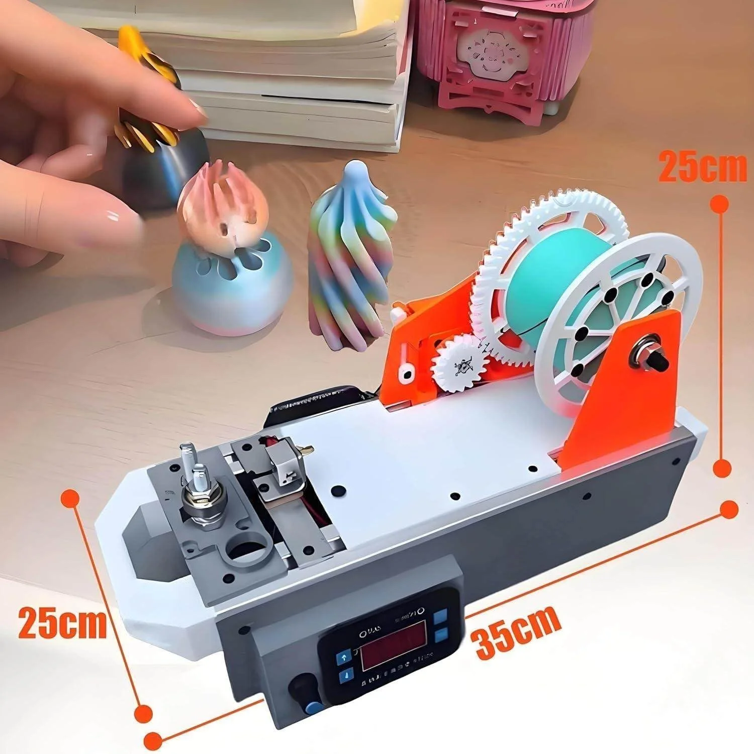 دستگاه تولید فیلامنت اکسترودر پرینتر سه بعدی، دستگاه تولید فیلامنت رومیزی، با نمایشگر دیجیتال، دما/سرعت قابل تنظیم، قطر اکسترود شده: 1.75 میلی متر، برای خانواده ها، سازندگان DIY، استودیوهای کوچک