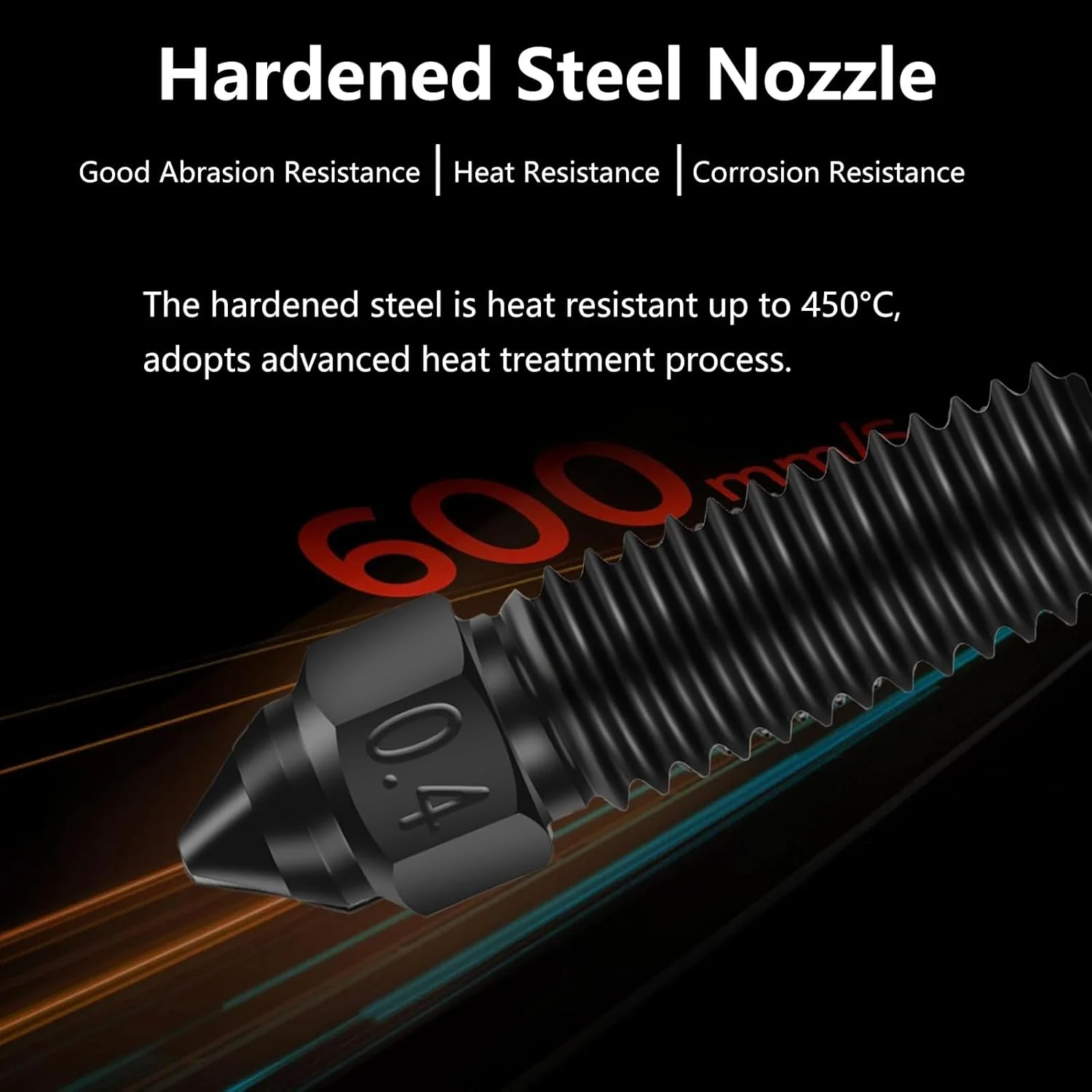 کیت نازل رسمی Creality K1، بسته 5 عددی نازل فولاد سخت کاری شده 0.4 میلی‌متری برای پرینتر سه بعدی Ender 3 V3 KE، نازل‌های اکسترودر با سرعت بالا و جریان زیاد برای Creality K1 / K1 Max/CR-M4 / CR-10 SE