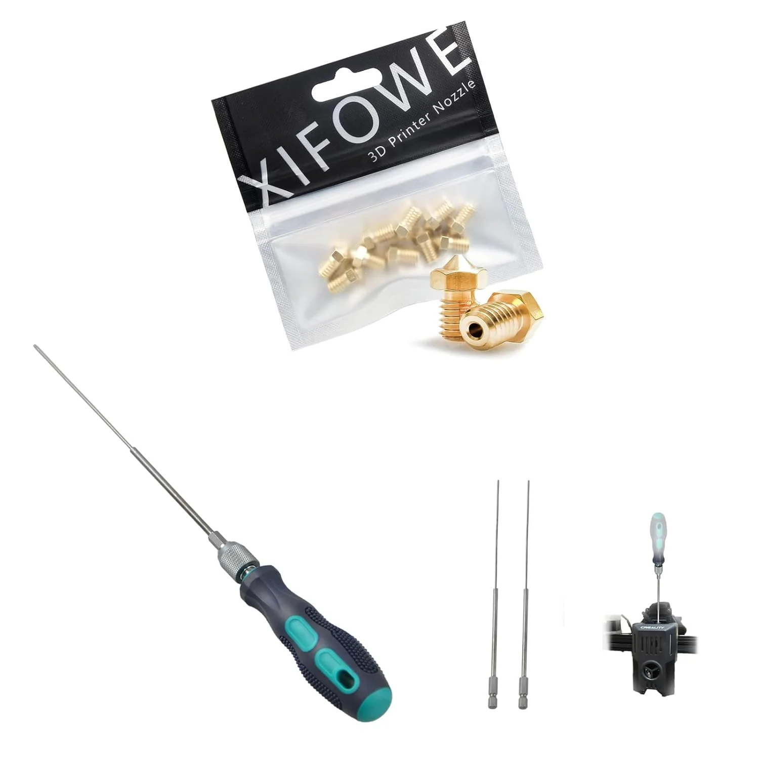 نازل های پرینتر سه بعدی 10 عددی 0.4 میلی متری برنجی برای V5 V6، گلوگاه طویل Φ1.7 میلی متری L200 میلی متری، سوزن سوراخ کننده، ابزار چاپ سه بعدی برای هر نازل 1.75 میلی متری