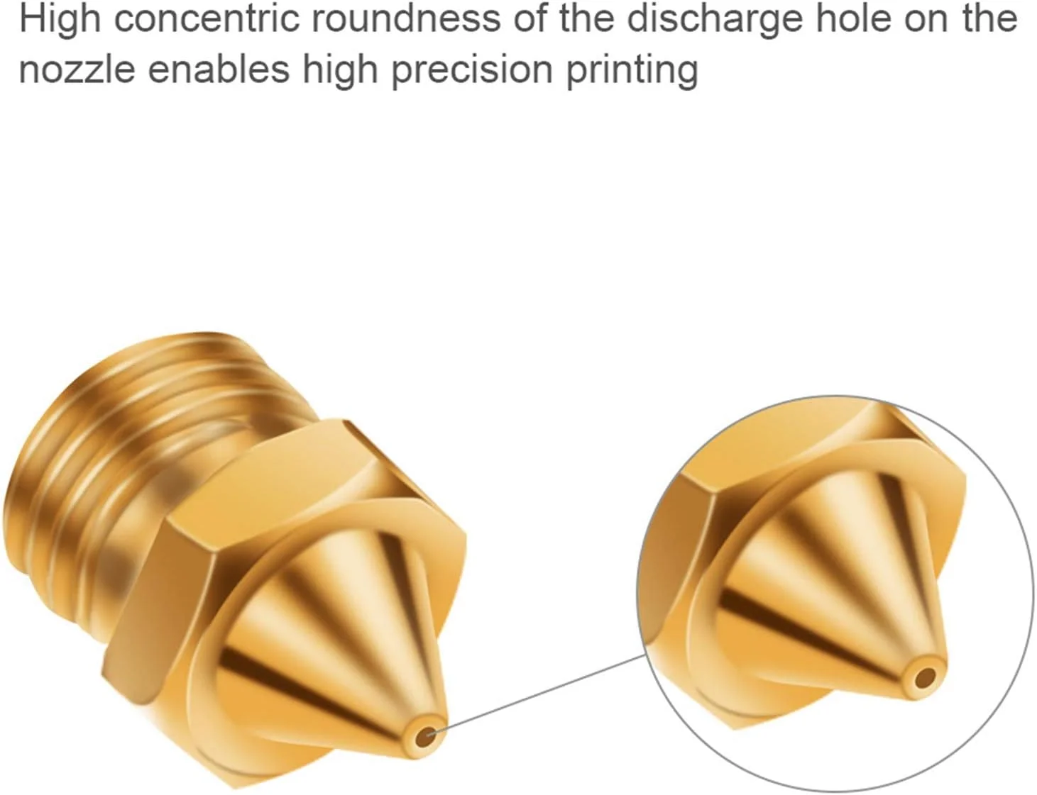 نازل ها، نازل پرینتر، نازل های برنجی، 3 عدد نازل اکسترودر برنجی با رزوه M6 قطر 0.4/0.6/0.8 میلی متر برای قطعات اکسترودر پرینتر سه بعدی، قطر نازل 0.6 میلی متر (رنگ: مطابق تصویر، اندازه: قطر نازل 0.6 میلی متر)