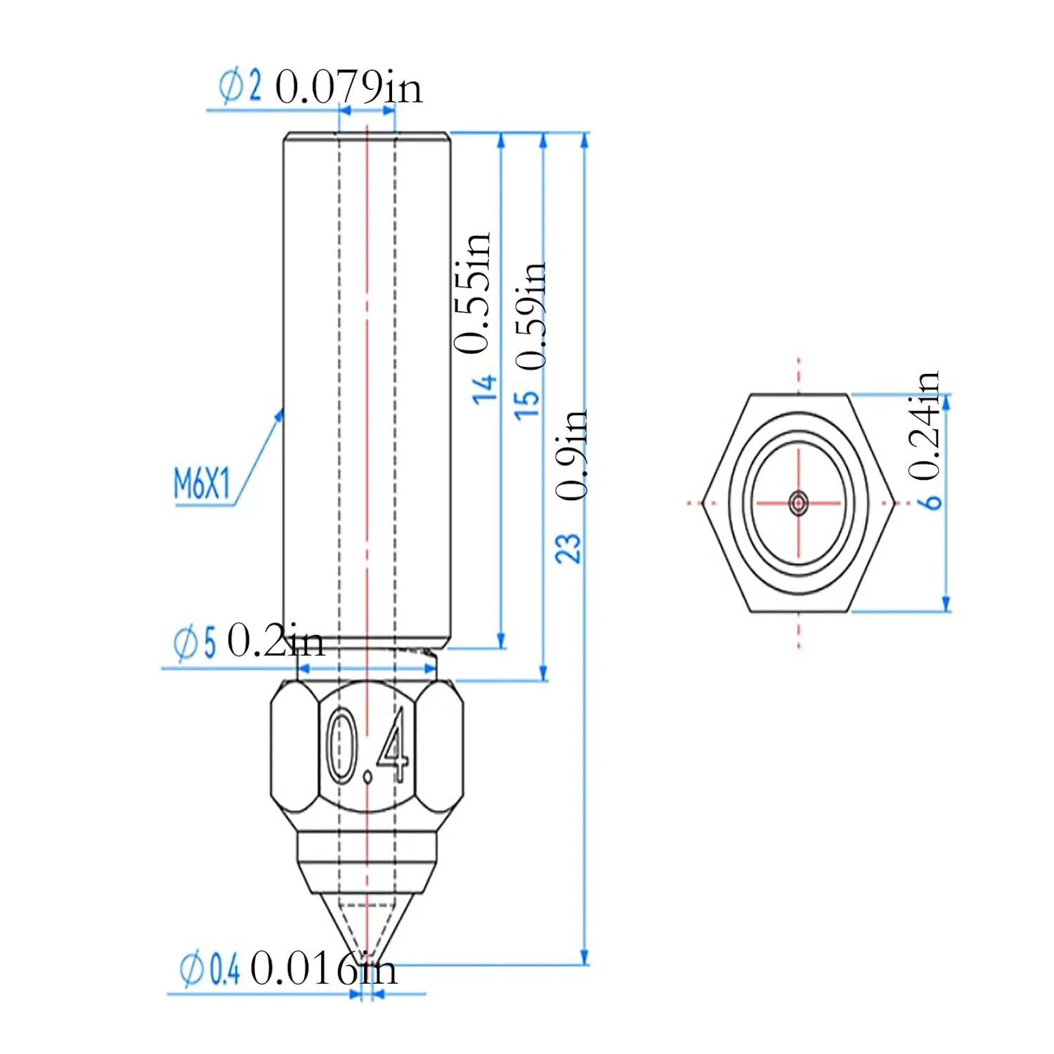 نازل های برنجی 8 عددی اکسترودر هات اند پرینتر سه بعدی ولکانو برای فیلامنت 1.75 میلی متری