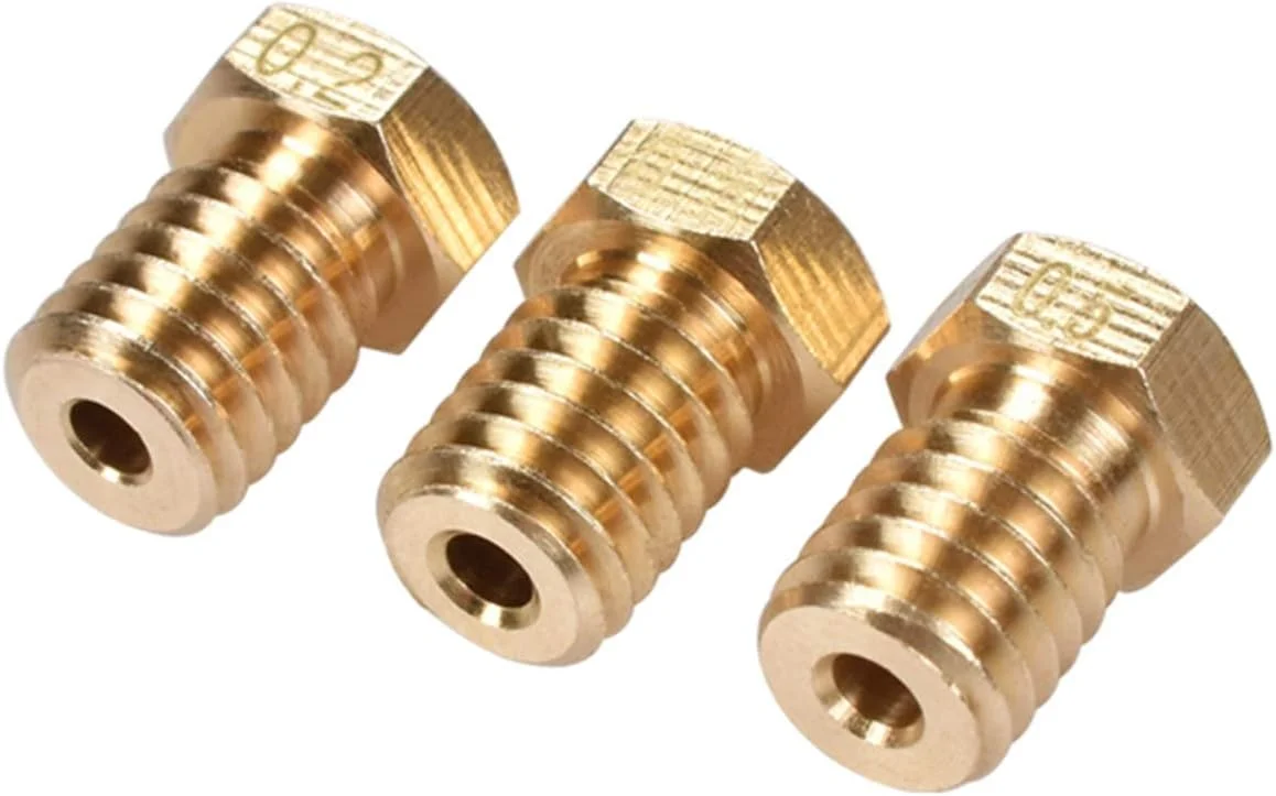 نازل، نازل پرینتر، نازل های برنجی، 1 عدد نازل برنجی رزوه M6 با قطر 0.2/0.25/0.3/0.4/0.5/0.6/0.8/1 میلی متر برای قطعات اکسترودر پرینتر سه بعدی فیلامنت 1.75 میلی متری، قطر نازل 0.3 میلی متر (رنگ: برای فیلامنت 3.0 میلی متر)