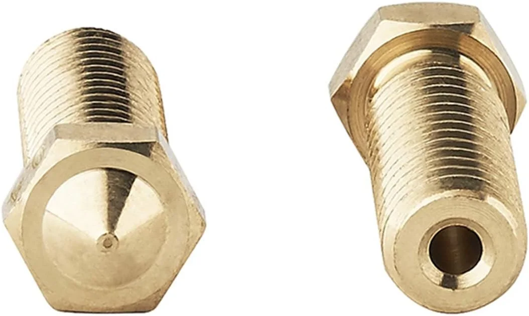 نازل، نازل پرینتر، نازل های برنجی، 10 عدد نازل برنجی نوع بلند رزوه M6 با قطر 0.2/0.4/0.6/0.8/1.0/1.2 میلی متر برای اکسترودر پرینتر سه بعدی فیلامنت 1.75/3.0 میلی متر، قطر نازل 1.0 میلی متر (رنگ: برای فیلامنت 3.0 میلی متر)