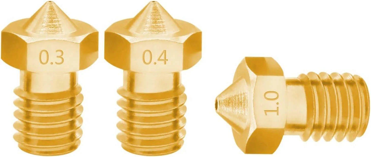 نازل، نازل پرینتر، نازل برنجی، 1 عدد نازل مسی رزوه M6 با قطر 0.2/0.25/0.3/0.4/0.5/0.6/0.8/1.0 میلی متر برای اکسترودر پرینتر سه بعدی فیلامنت 1.75 میلی متر، قطر نازل 0.25 میلی متر (رنگ: برای فیلامنت 1.75 میلی متر)