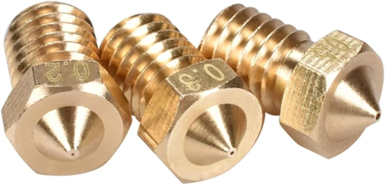 نازل ها، نازل پرینتر، نازل های برنجی، 1 عدد نازل برنجی رزوه M6 با قطر 0.2/0.25/0.3/0.4/0.5/0.6/0.8/1 میلی متر برای قطعات اکسترودر پرینتر سه بعدی فیلامنت 1.75 میلی متری، قطر نازل 0.3 میلی متر (رنگ: برای فیلامنت 1.75 میلی متری)