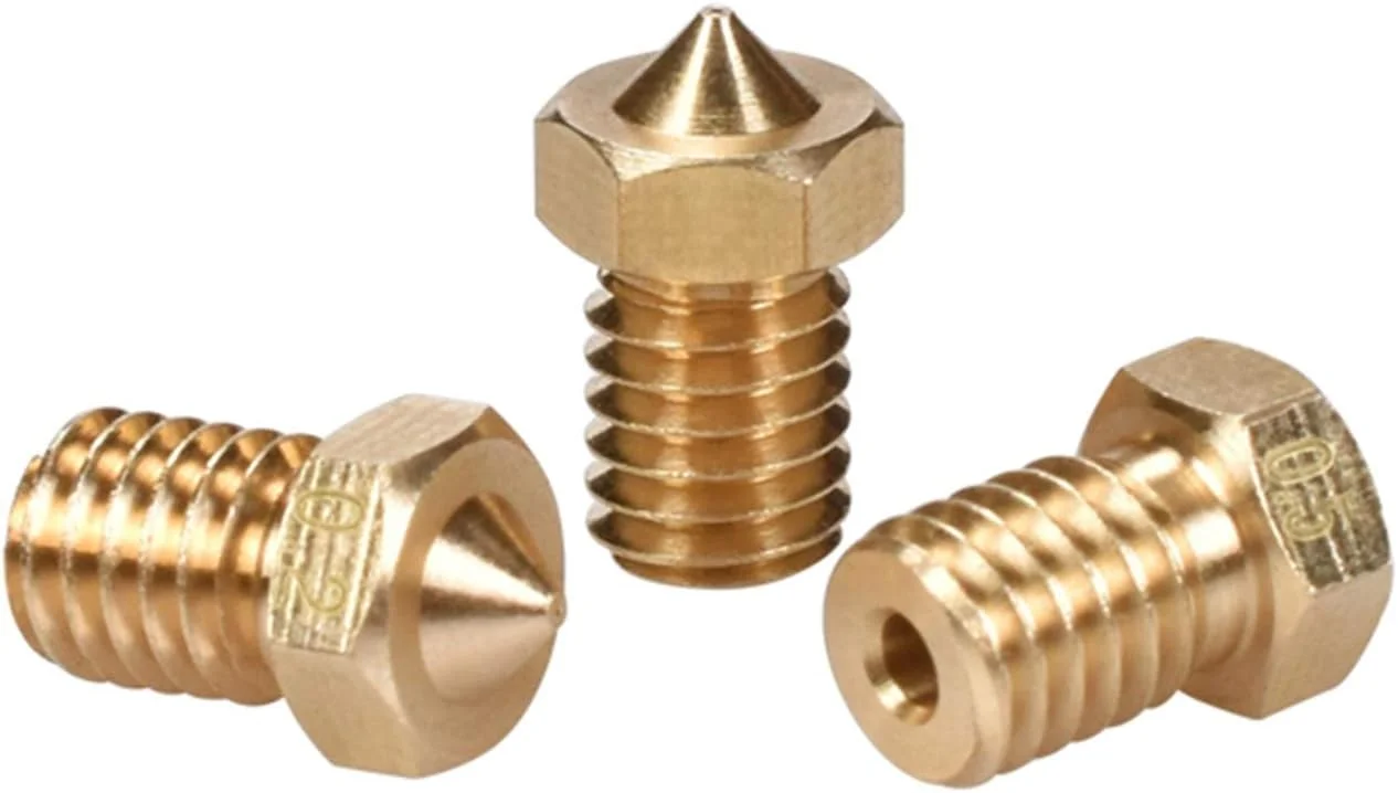 نازل ها، نازل پرینتر، نازل های برنجی، 1 عدد نازل برنجی رزوه M6 با قطر 0.2/0.25/0.3/0.4/0.5/0.6/0.8/1 میلی متر برای قطعات اکسترودر پرینتر سه بعدی فیلامنت 1.75 میلی متری، قطر نازل 0.3 میلی متر (رنگ: برای فیلامنت 1.75 میلی متری)