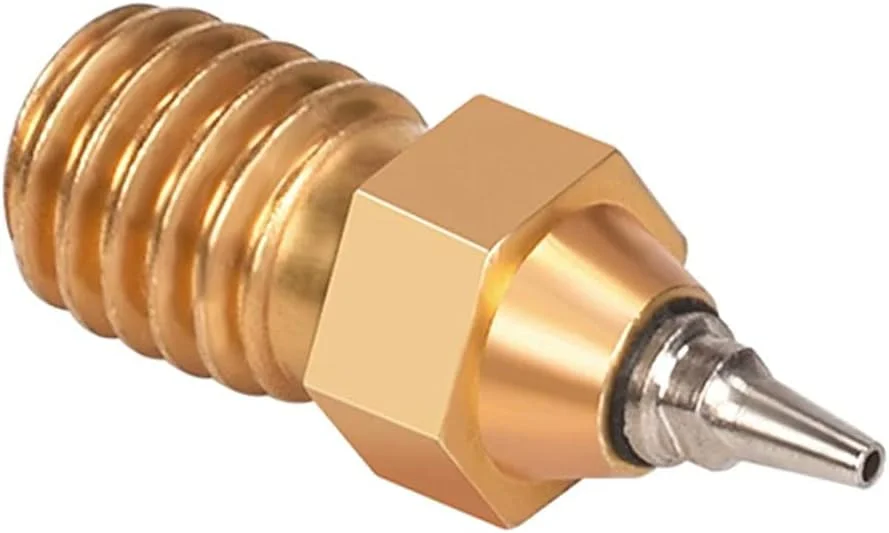 نازل، نازل پرینتر، نازل های برنجی، 2 عدد نازل برنجی ایربراش رزوه M6 قطر 0.2/0.3/0.4/0.5 میلی متر برای قطعات اکسترودر پرینتر سه بعدی، قطر نازل 0.5 میلی متر (رنگ: مطابق تصویر، اندازه: قطر نازل 0.5)