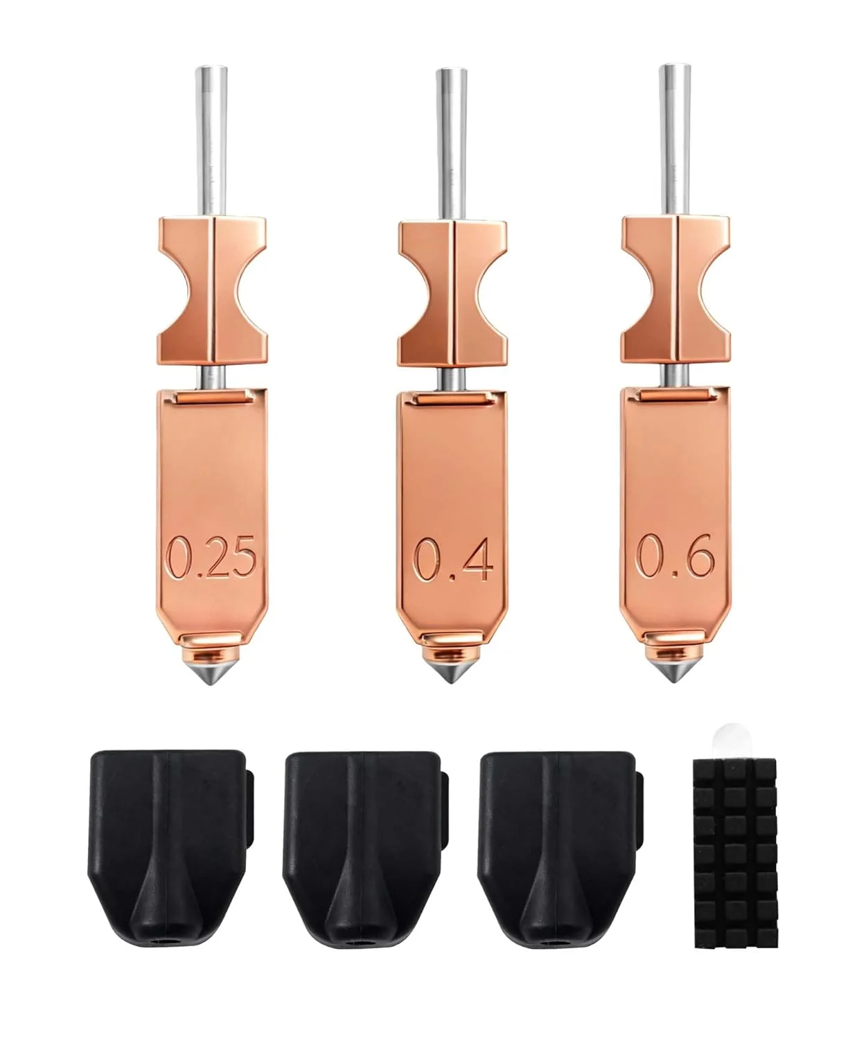 کیت هات‌اند ارتقا یافته 0.25MM 0.4MM 0.6MM به همراه 3 عدد روکش سیلیکونی و 1 عدد برس نازل، مناسب برای Flashforge AD5X با نازل جداشدنی سریع، اکسترودر، بلوک گرمکن نازل و لوله گلو