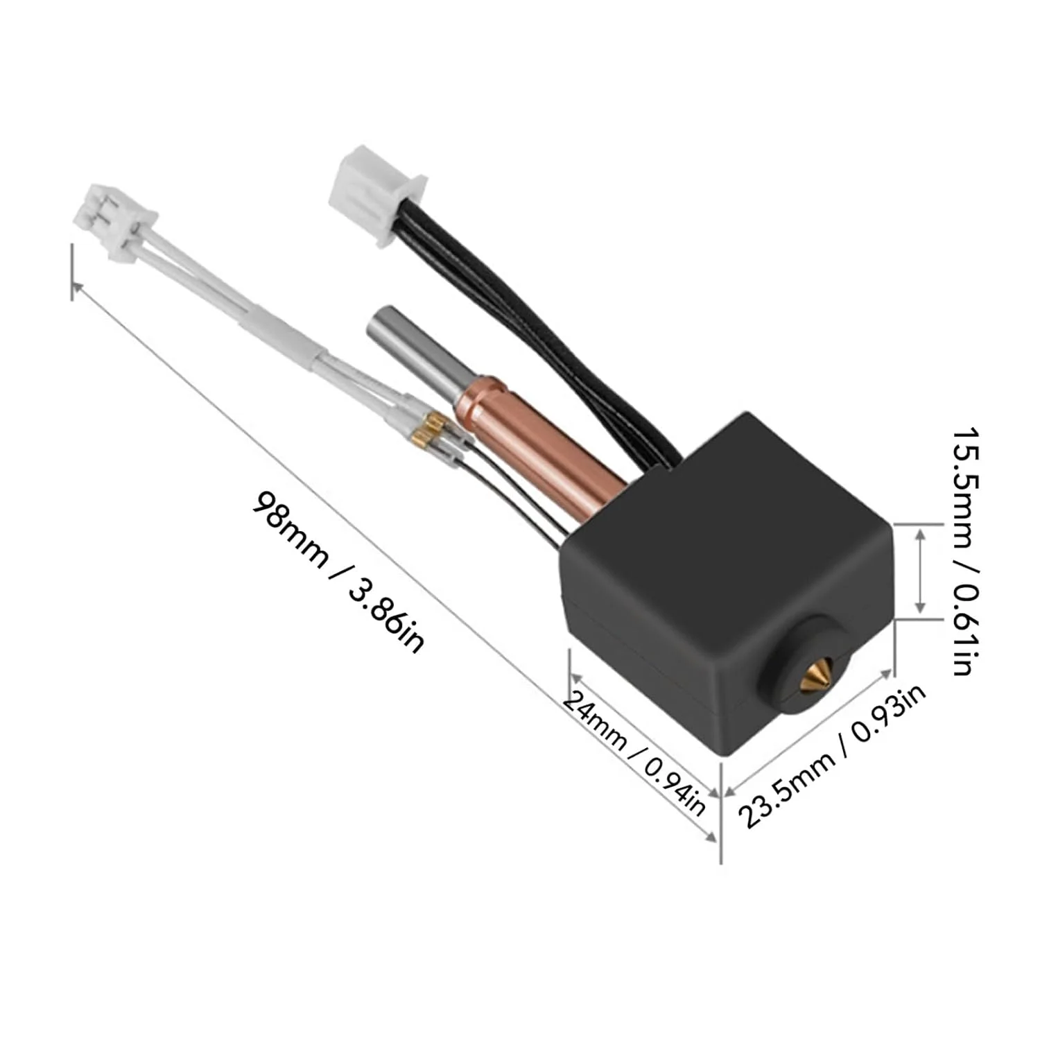 نازل برنجی 0.4 میلی‌متری با لوله حرارتی دیواره داخلی Ra 0.4 برای چاپ سریع کیت هات‌اند اکسترودر پرینتر سه بعدی Kobra 3