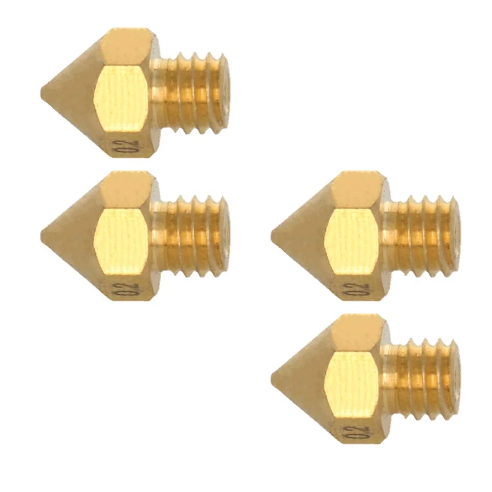 نازل های پرینتر سه بعدی MroMax MK8 - نازل برنجی نوک تیز 0.2 میلی متری اکسترودر رزوه M6 مقاوم در برابر سایش جایگزین برای فیلامنت 1.75 میلی متری پرینتر سه بعدی 4 عدد