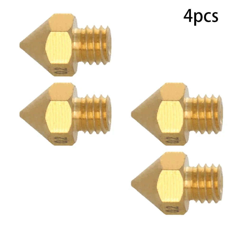 نازل های پرینتر سه بعدی MroMax MK8 - نازل برنجی نوک تیز 0.2 میلی متری اکسترودر رزوه M6 مقاوم در برابر سایش جایگزین برای فیلامنت 1.75 میلی متری پرینتر سه بعدی 4 عدد