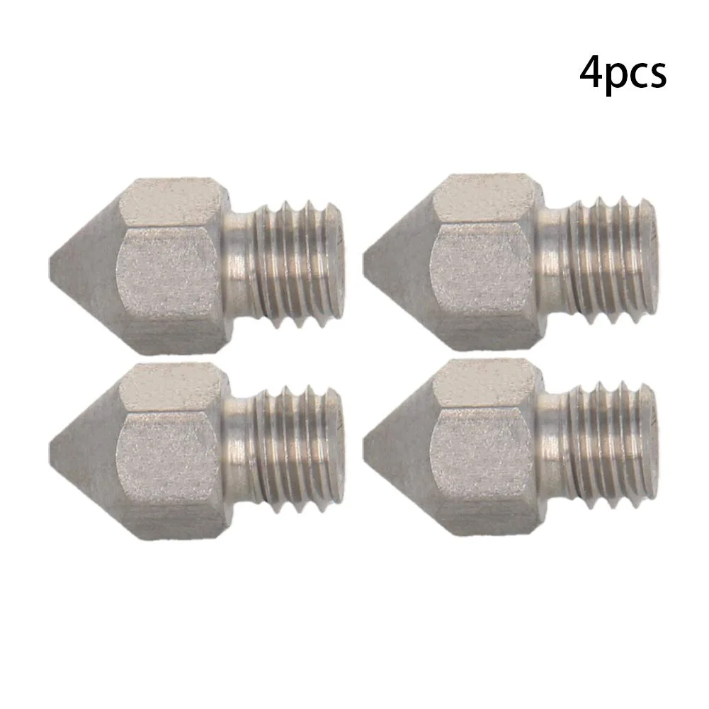 نازل های پرینتر سه بعدی MroMax - نازل های نوک تیز فولاد ضد زنگ 0.5 میلی متری اکسترودر رزوه M6 مقاوم در برابر سایش جایگزین برای چاپگر MK8 اکسترودر فیلامنت 1.75 میلی متری 4 عدد