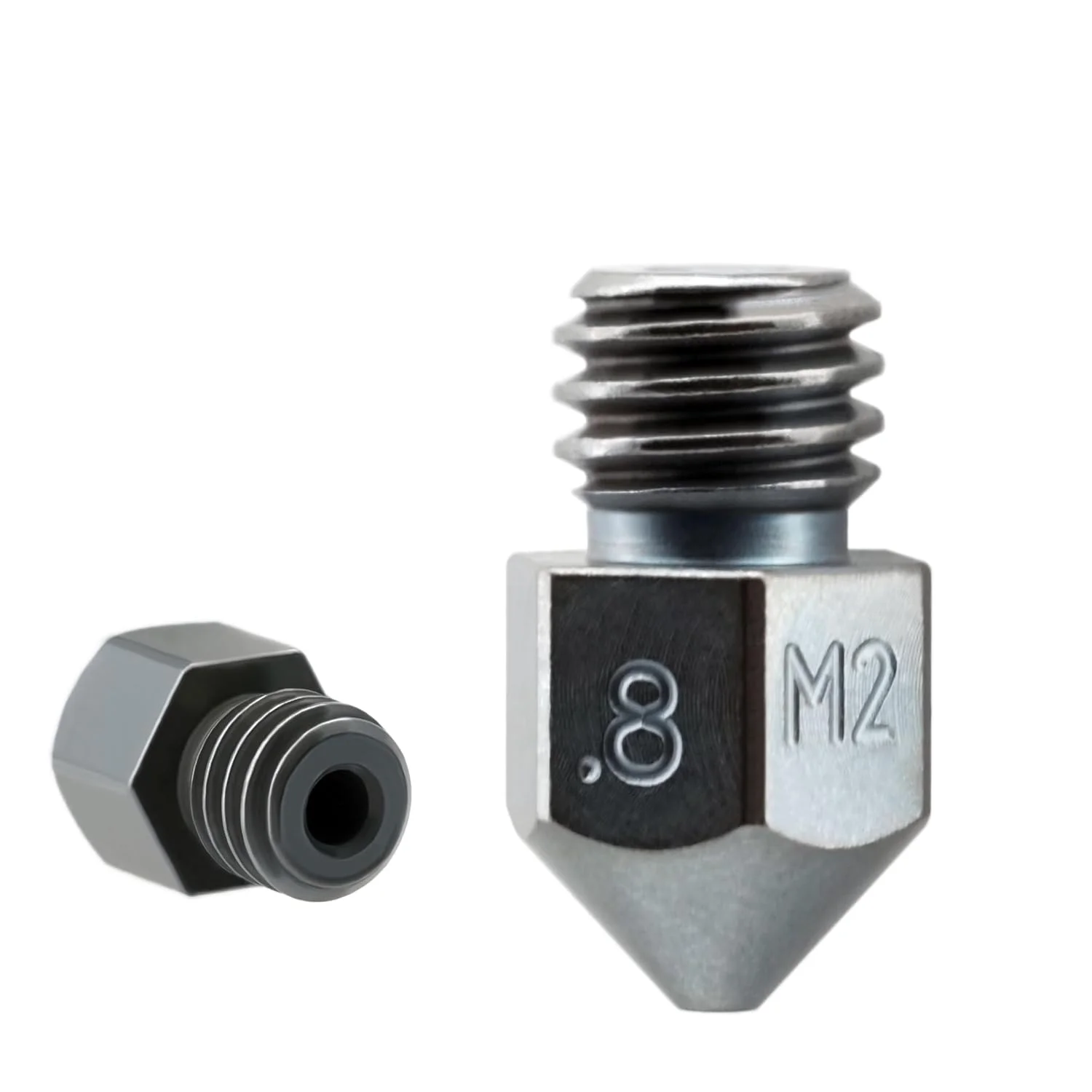 نازل فولادی سخت شده M2 با روکش نیکل و پوشش WS2 مدل MK8 (سایز 0.8mm) Microswiss