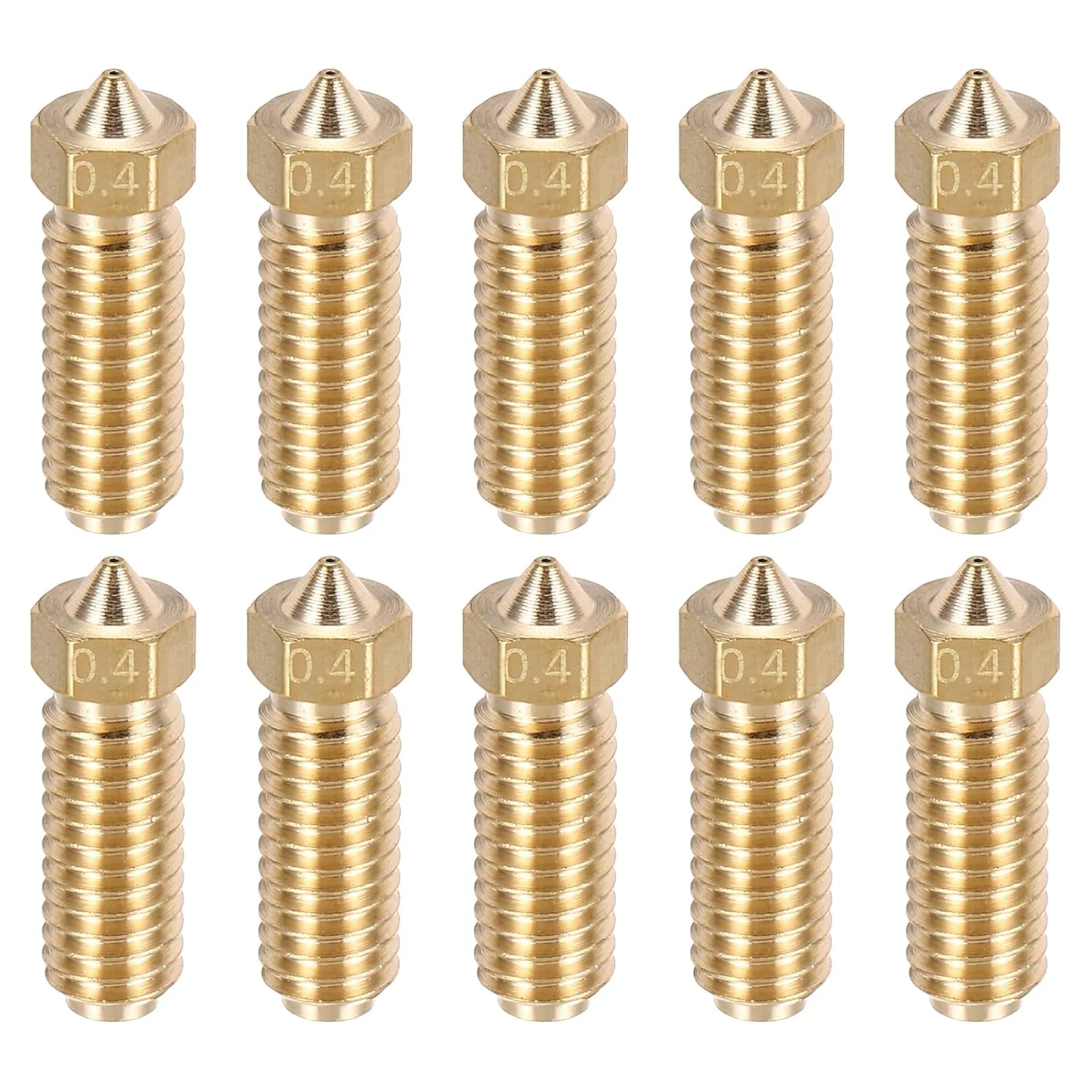 نازل اکسترودر پرینتر سه بعدی MECCANIXITY، 10 عدد، 0.4 میلی متر، فیلامنت 1.75 میلی متر، هد چاپ برنجی، سرعت بالا، مقاوم در برابر سایش، (20x6 میلی متر)