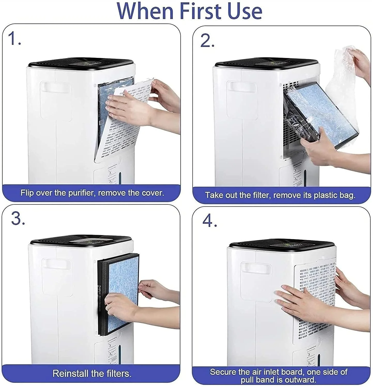 دستگاه رطوبت گیر هوا 5600 میلی لیتری با عملکرد تصفیه هوا، فیلتر HEPA واقعی، خاموش شدن خودکار، کنترل لمسی، سرعت هوای قابل تنظیم، فوق العاده بی صدا، ایده آل برای کمد و حمام (سفید)