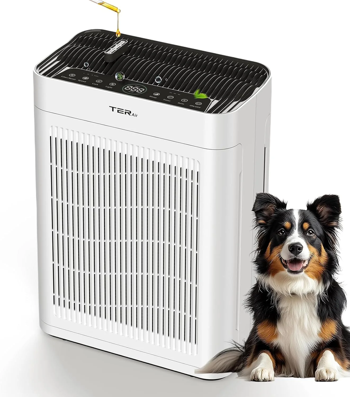 دستگاه تصفیه کننده هوا برای اتاق های بزرگ تا 280 متر مربع با فیلترهای قابل شستشو، فیلتر H13، ورودی هوای دو طرفه، سنسور PM 2.5، تصفیه کننده هوا برای حیوانات خانگی، گرد و غبار، دود و گرده با صدای 22 دسی بل