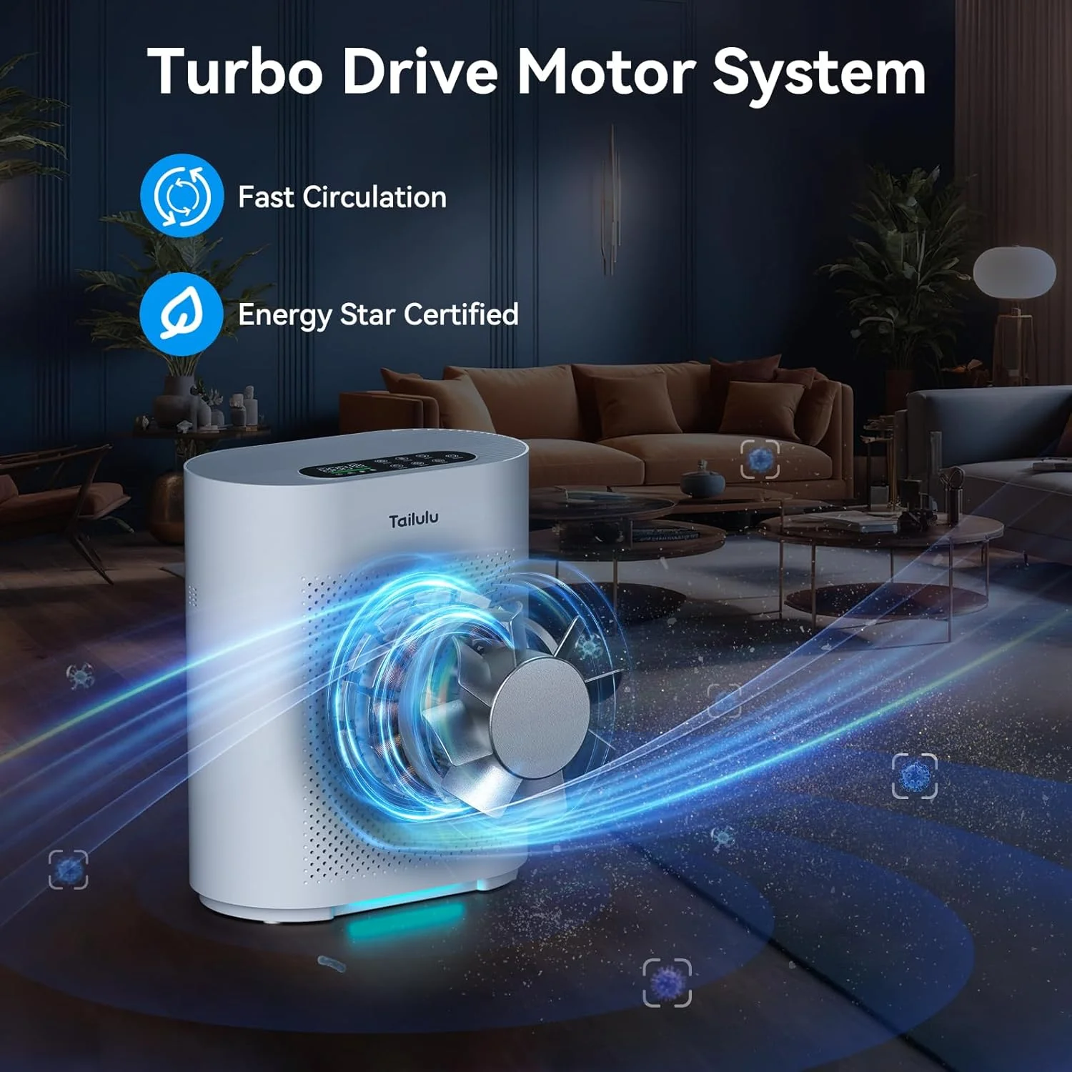 دستگاه تصفیه هوا برای خانه تا 200 متر مربع، دستگاه تصفیه هوا با فیلتر HEPA H14 و نمایشگر کیفیت هوا PM2.5، فیلتر تصفیه هوا برای دود، شوره حیوانات خانگی، گرد و غبار، بو، گرده برای دفتر، اتاق خواب، آلرژی