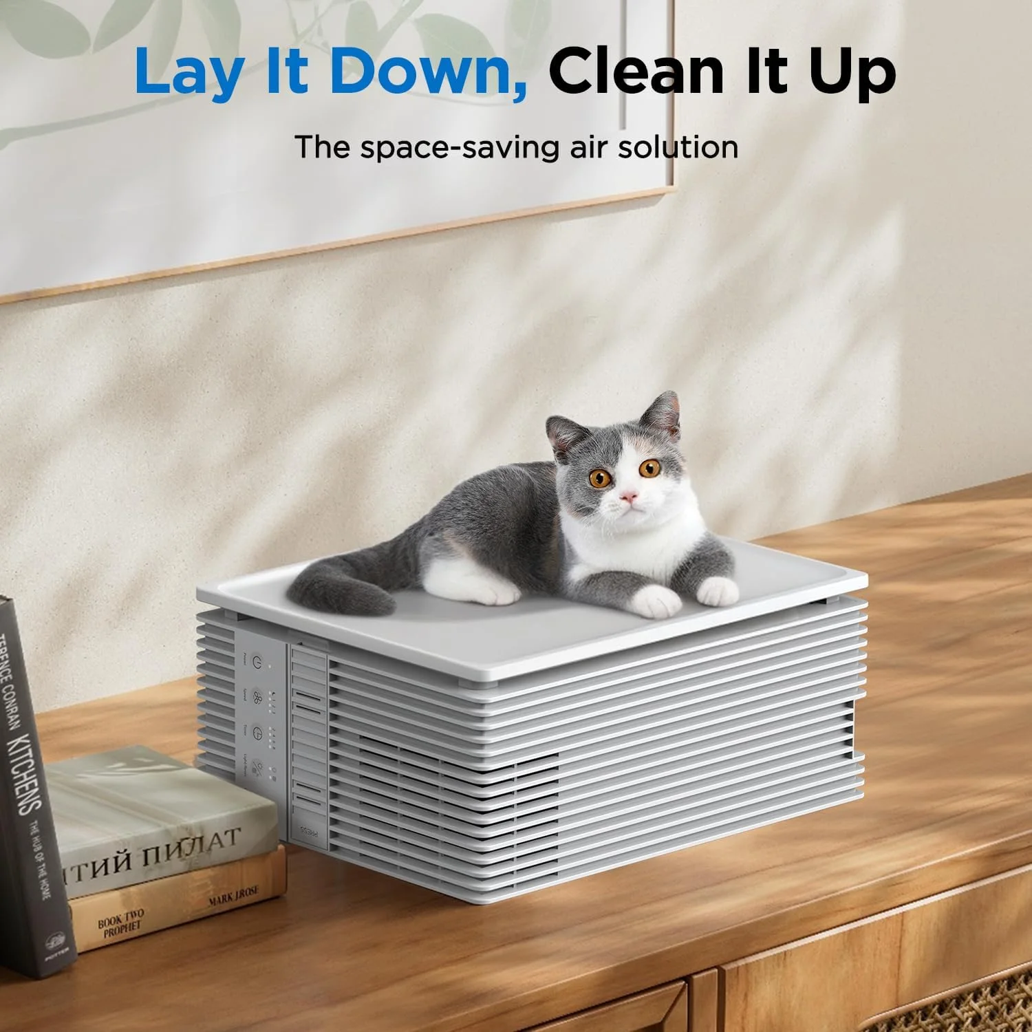 دستگاه تصفیه هوا برای اتاق بزرگ تا 120 متر مربع، تصفیه کننده هوا خانگی با فیلتر اولیه قابل شستشو، خوشبو کننده، تصفیه کننده هوا برای بوی حیوانات خانگی در اتاق خواب، خوابگاه، دفتر کار، سفید