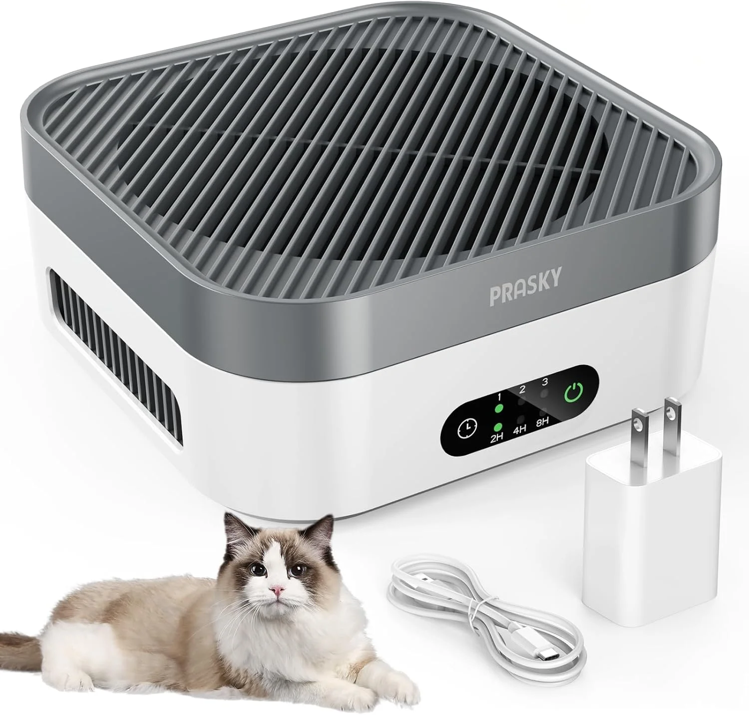 دستگاه تصفیه هوا برای منزل، فیلتر H13 True HEPA برای جذب دود، بو و شوره حیوانات خانگی، تصفیه کننده هوای قابل حمل و بی صدا برای خودرو، میز، اتاق خواب و دفتر کار، پوشش تا 55 متر مربع، تایمر