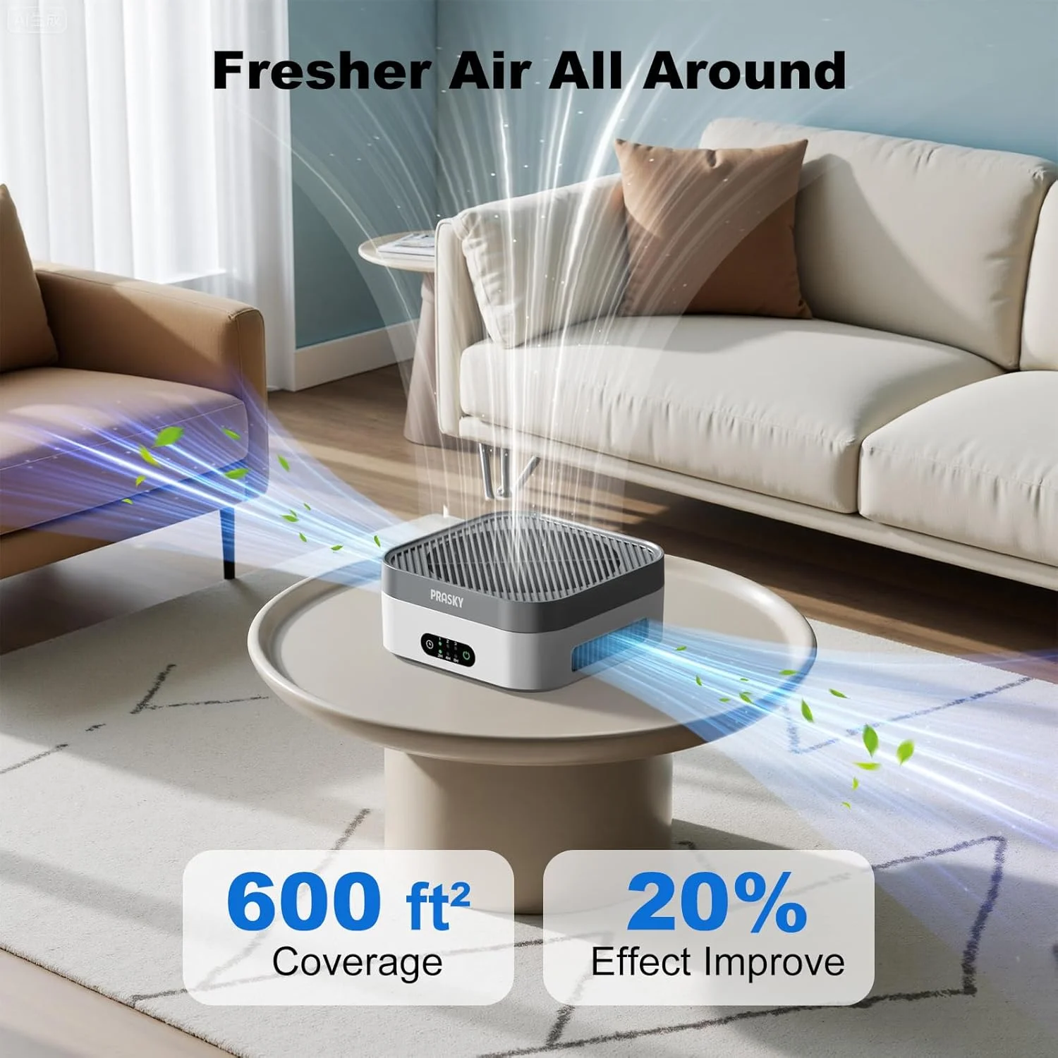 دستگاه تصفیه هوا برای منزل، فیلتر H13 True HEPA برای جذب دود، بو و شوره حیوانات خانگی، تصفیه کننده هوای قابل حمل و بی صدا برای خودرو، میز، اتاق خواب و دفتر کار، پوشش تا 55 متر مربع، تایمر