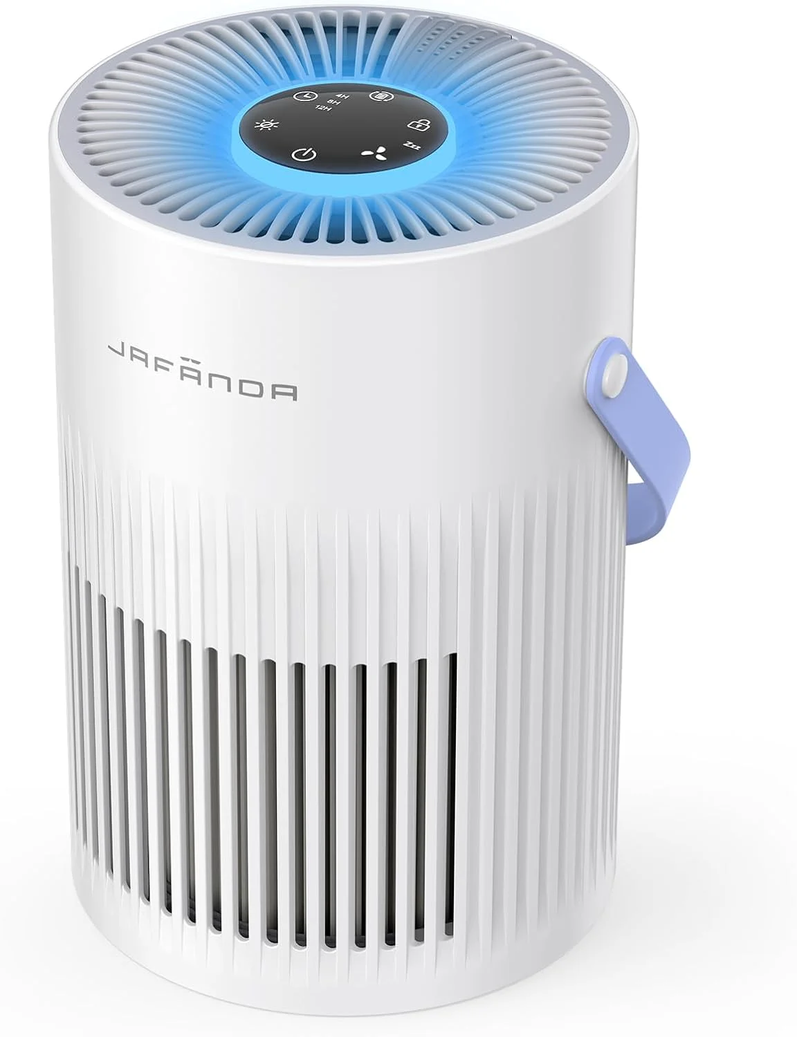 دستگاه تصفیه هوا برای اتاق خواب، تصفیه کننده هوا موی حیوانات خانگی Jafända، حداکثر 60 متر مربع، فیلتر 3 در 1، فیلتر هوا H13 HEPA، حالت خواب آرام 20 دسی بل، چراغ خواب 7 رنگ، دسته قابل حمل برای خانه، حذف گرد و غبار، دود، بو