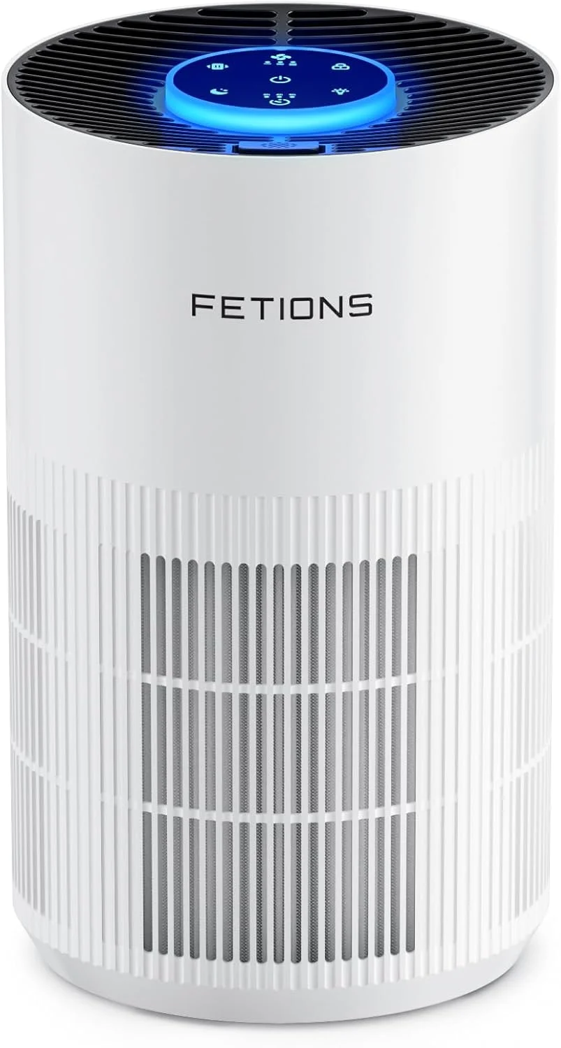 دستگاه تصفیه هوا برای خانه تا 90 متر مربع، دستگاه تصفیه هوای کوچک برای اتاق خواب، دستگاه تصفیه هوا H14 HEPA با حالت خواب، 3 سرعت، تایمر، عملکرد رایحه درمانی