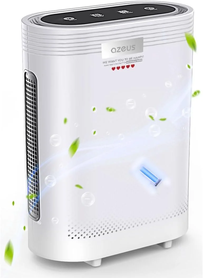 دستگاه تصفیه هوا AZEUS True HEPA برای خانه، مناسب اتاق های بزرگ تا 200 متر مربع، دارای نور UV | ژنراتور یونی | فیلتر اداری یا تجاری 99.97% گرد و غبار گرده دود موی حیوانات خانگی حالت خودکار سنسور