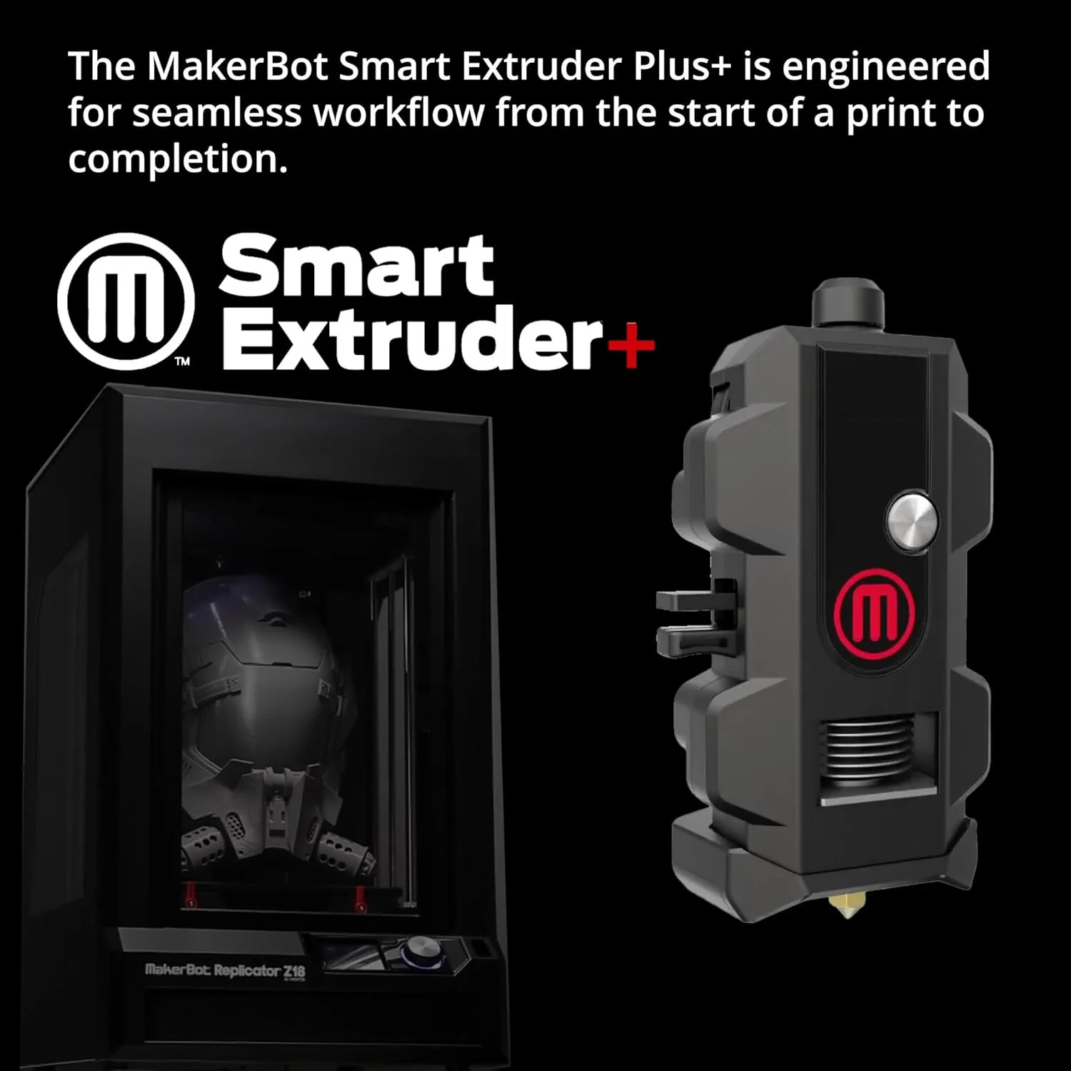 اکسترودر هوشمند مقاوم پلاس MakerBot MP08325 برای Replicator Plus و Replicator نسل پنجم (1.75 میلی متر) به همراه اکسترودر هوشمند پلاس MakerBot با سیستم حسگر برای فیلامنت PLA (2 قطعه)