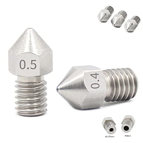 نازل استیل ضد زنگ MEGA MK8، هفت طرفه، 0.3mm 0.4mm 0.5mm برای فیلامنت 1.75mm 3.0mm، نازل های اکسترودر پرینتر سه بعدی V5 V6 - (سایز: 0.3mm 3.0mm)