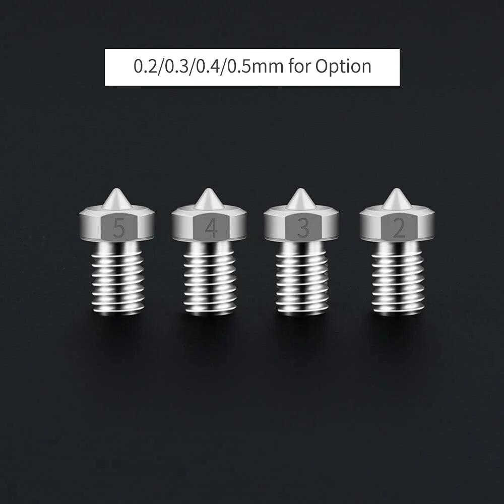 نازل آلیاژ تیتانیوم TC4 مدل V5 V6، سه عدد، با رزوه M6، مناسب اکسترودر پرینتر سه بعدی - (سایز: 0.5mm) نازل آلیاژ تیتانیوم TC4 مدل V5 V6، سه عدد، با رزوه M6، مناسب اکسترودر پرینتر سه بعدی - (سایز: 0.5mm)