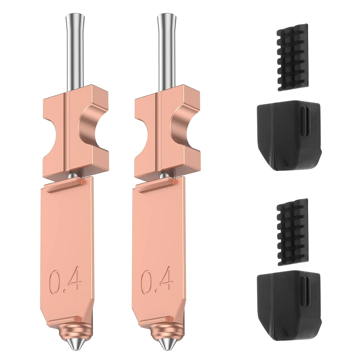 2 عدد کیت هات‌اند 0.4 میلی‌متری برای اکسترودر نازل جداشدنی سریع AD5X، بلوک گرم‌کننده نازل رهاسازی سریع، لوله گلو با پوشش سیلیکونی و برس، لوازم جانبی جایگزین پرینتر سه بعدی برای گرمایش سریع