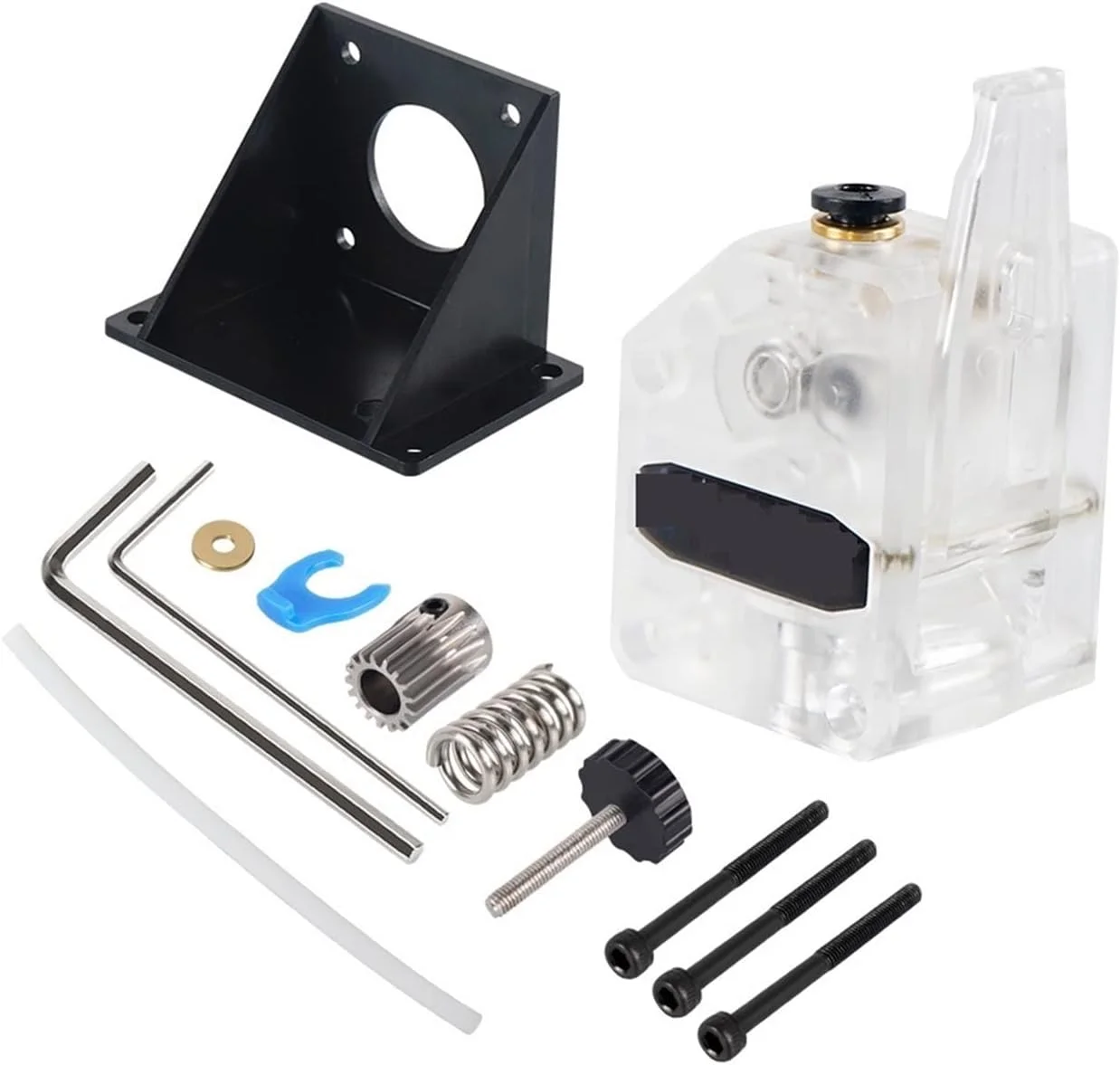 اکسترودر دنده ای دوگانه مستقیم LANGshaw Bowden سازگار با پرینتر سه بعدی MK8 V6 CR10 فیلامنت انعطاف پذیر 1.75 میلی متری TPU/TPE قطعات DIY (رنگ: اکسترودر POM Trans، اندازه: راست دست)