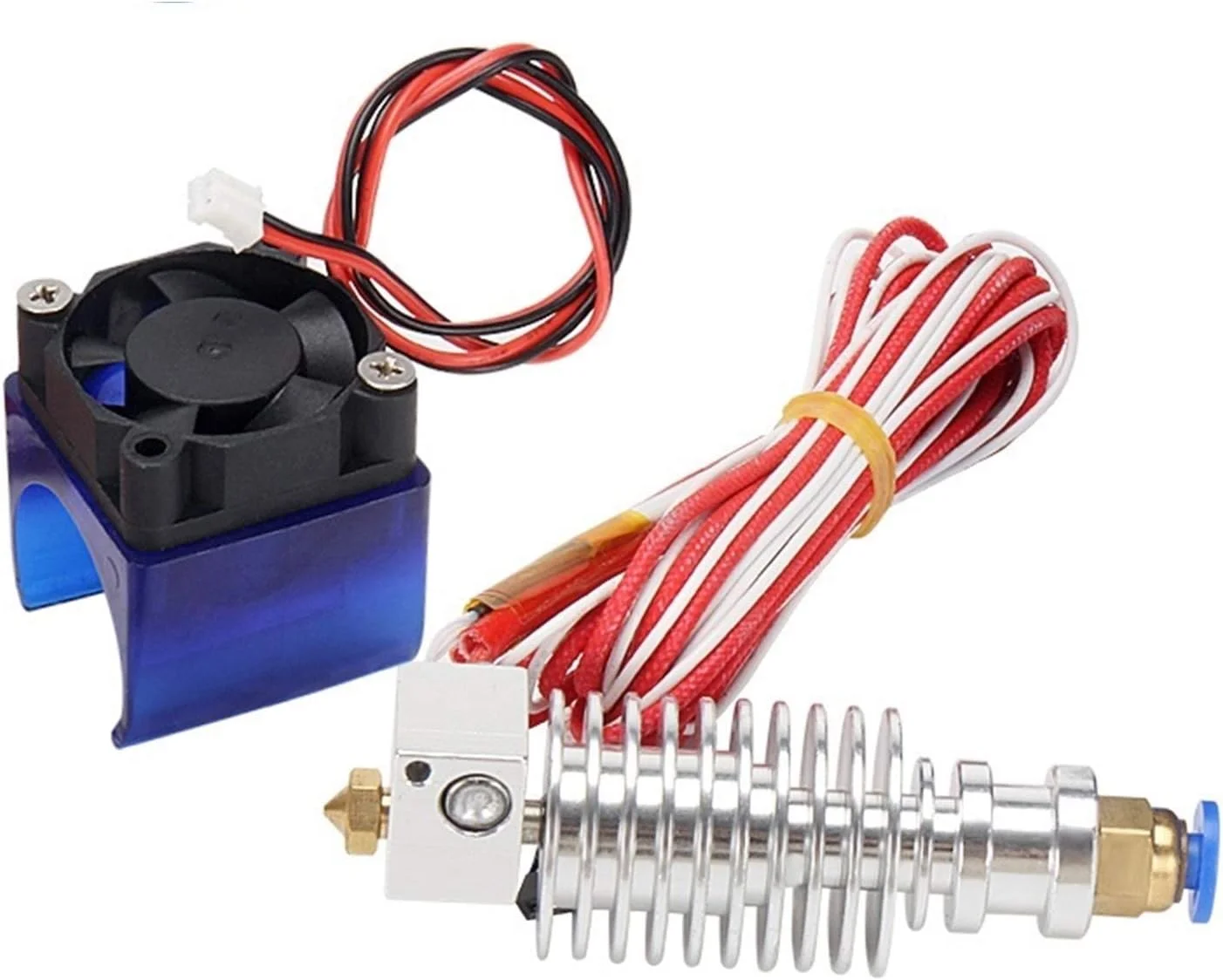 اکسترودر پرینتر سه بعدی J-Head Hotend V5 با فن خنک کننده تکی / مناسب برای فیلامنت مستقیم 1.75mm/3.0mm / مناسب برای نازل اکسترودر 0.2mm/0.3mm/0.4mm (ریموت، 3.0mm)