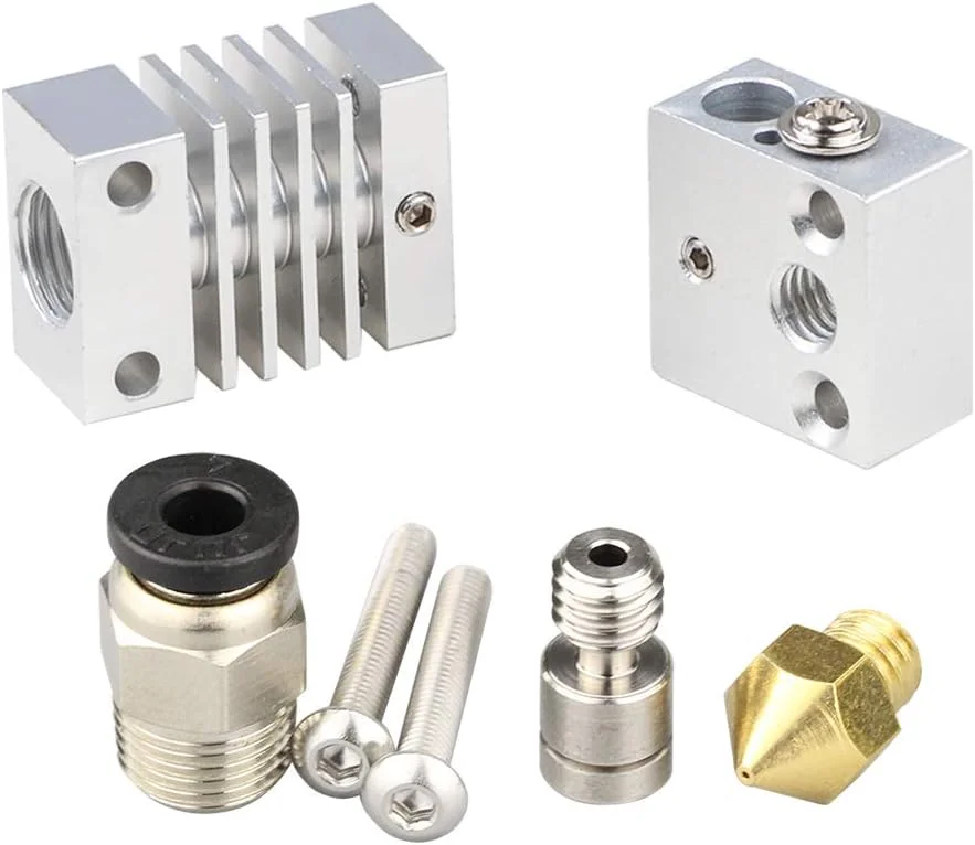 اتصال اکسترودر هات‌اند پرینتر سه بعدی مناسب برای CR10، گلوگاه حرارتی آلیاژ تیتانیوم با فاصله زیاد، مناسب برای Creality CR-10 Micro Swiss (نقره ای)