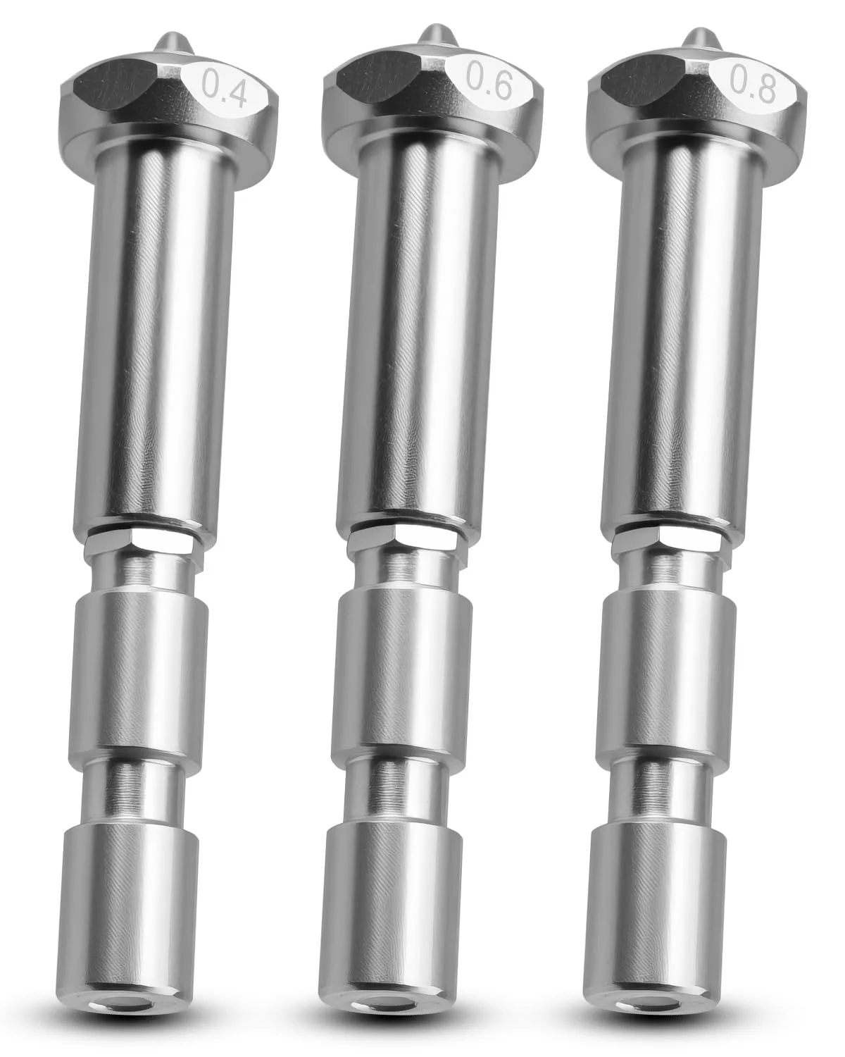 نازل های فولادی سخت کاری شده یکپارچه مناسب برای پرینتر سه بعدی Anycubic Kobra 3 Max Com FDM، نازل پرینتر 0.4mm 0.6mm 0.8mm، 3 عدد