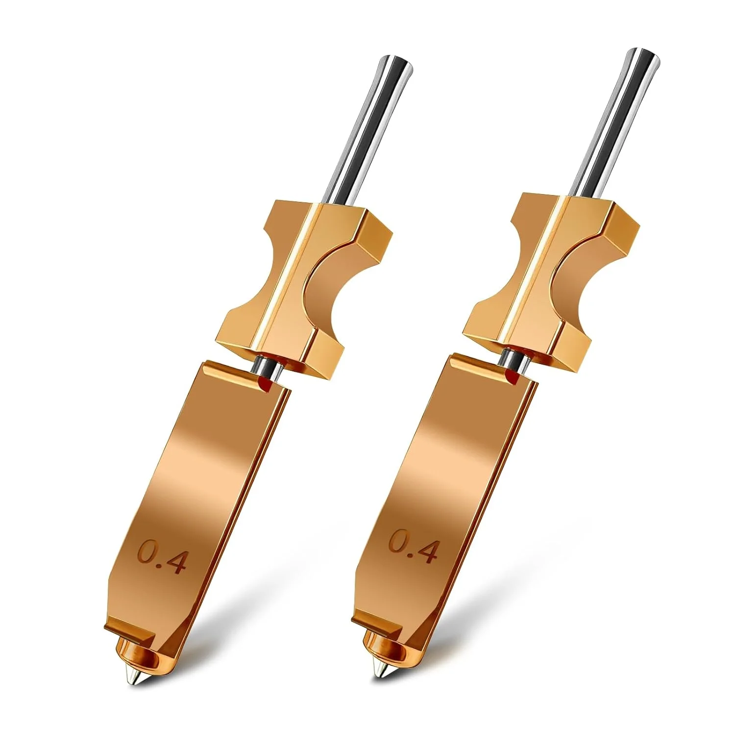 دو عدد نازل یکپارچه 0.4 میلی‌متری AD5X برای فلش‌فروج ادونچر 5X، نازل هات‌اند اکسترودر با رهاسازی سریع برای لوازم جانبی اکسترودر فلش‌فروج AD5X